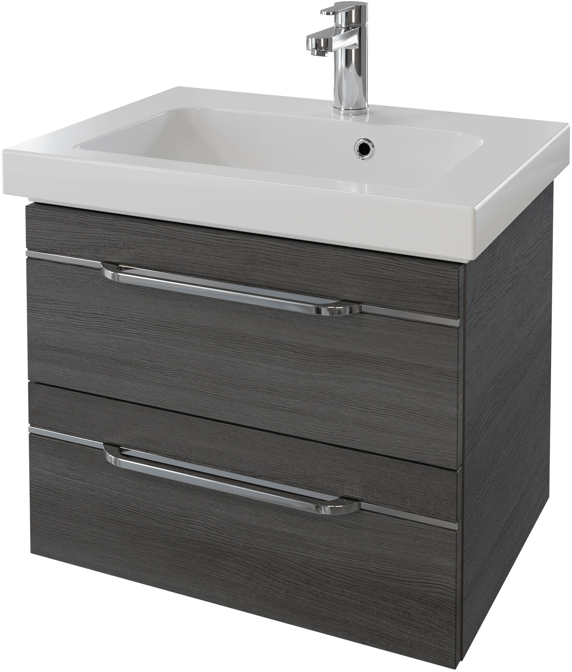 Saphir Waschtisch "Serie Balto Mineralmarmor-Waschtisch mit Unterschrank, 64,4 cm breit" 2 Stk. tlg. Waschplatz mit 2 Schubladen, Badschrank in verschiedenen Ausführungen