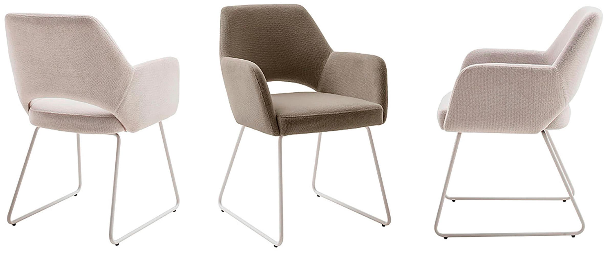 MCA furniture Chaise à 4 pieds »BEVERLY« (Set) 2 cuisEsszimmerstuhl,Chenilleoptik,360°drehbar,Sitzhöhe 49cm,belastbar 120kg