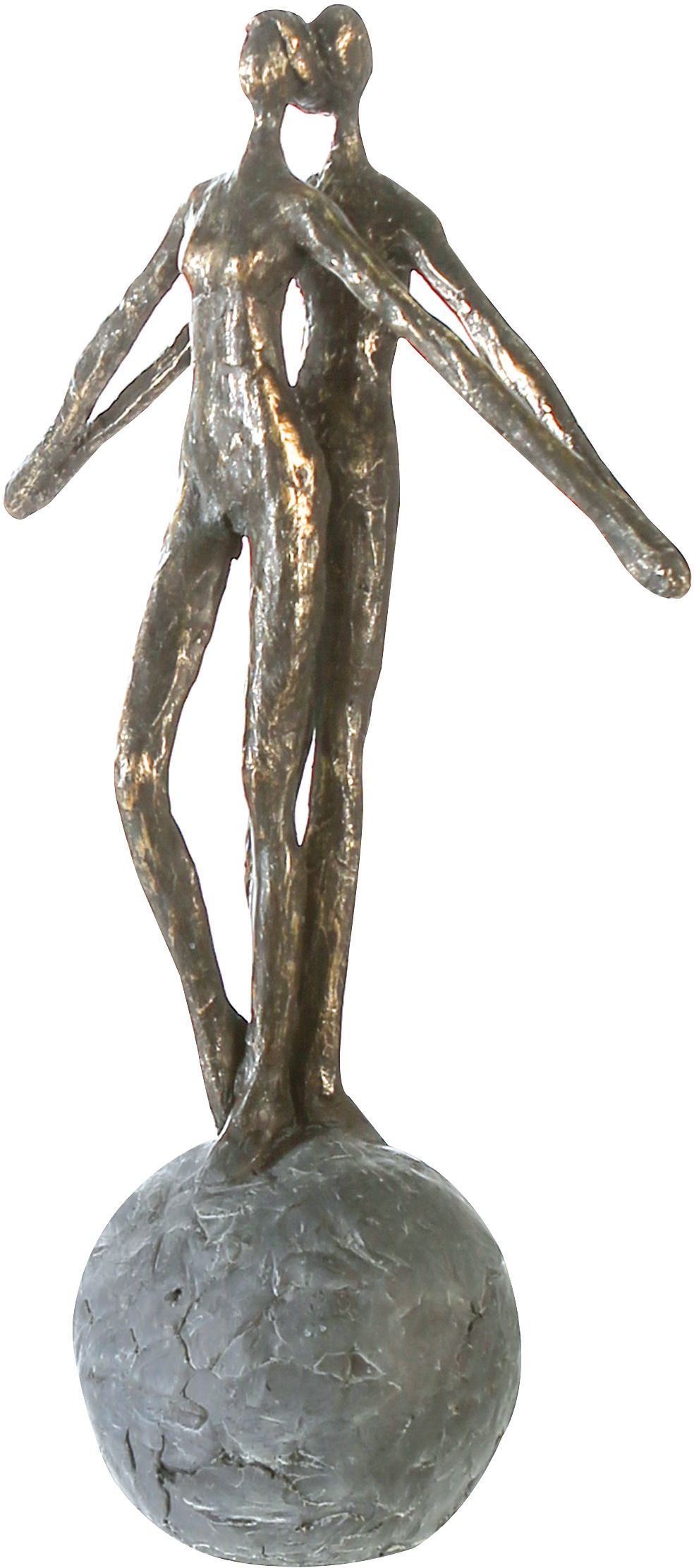Casablanca by Gilde Dekofigur »Skulptur Encourage«, Dekoobjekt, Höhe 37 cm, Pärchen, mit Spruchanhänger, Wohnzimmer