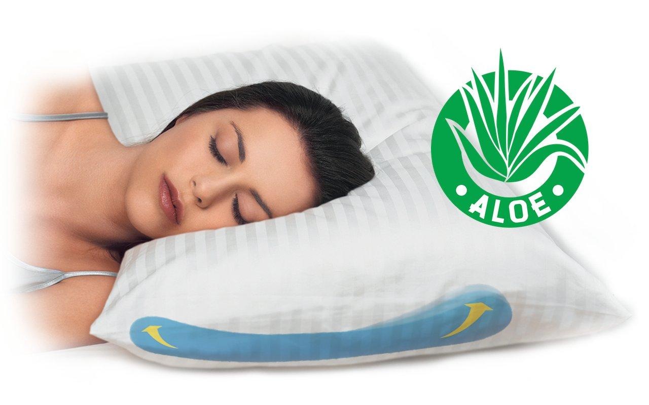 Mediflow Naturfaserkissen »Mediflow Aloe Vera Kombipack - Kissen+Bezug 5228 50x70cm«, Füllung: hochwertiges Faservlies aus 100% Polyester, Bezug: 100% Baumwolle, (2 St.)