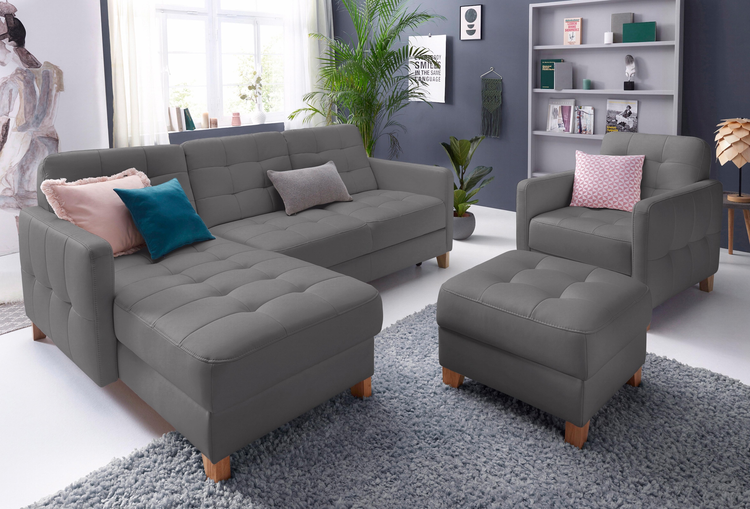 exxpo - sofa fashion Fauteuil »Elio, Loungesessel, aufwendige Detailverarbeitung, bequem und modern« hoher Sitzkomfort für entspannende Momente