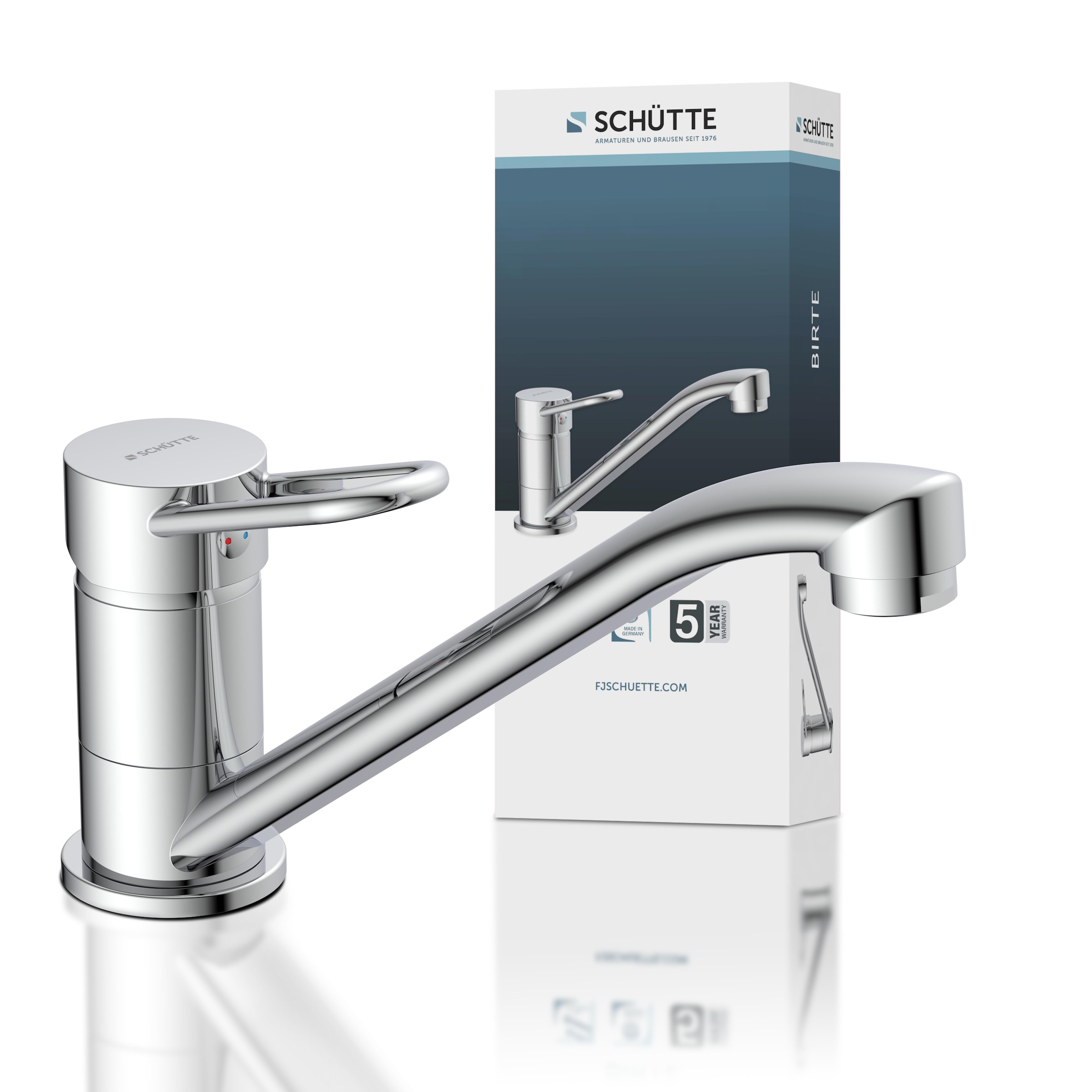 Schütte Spültischarmatur »Birte«, 360° schwenkbarer Wasserhahn Küche, Mischbatterie, Chrom, Hochdruck