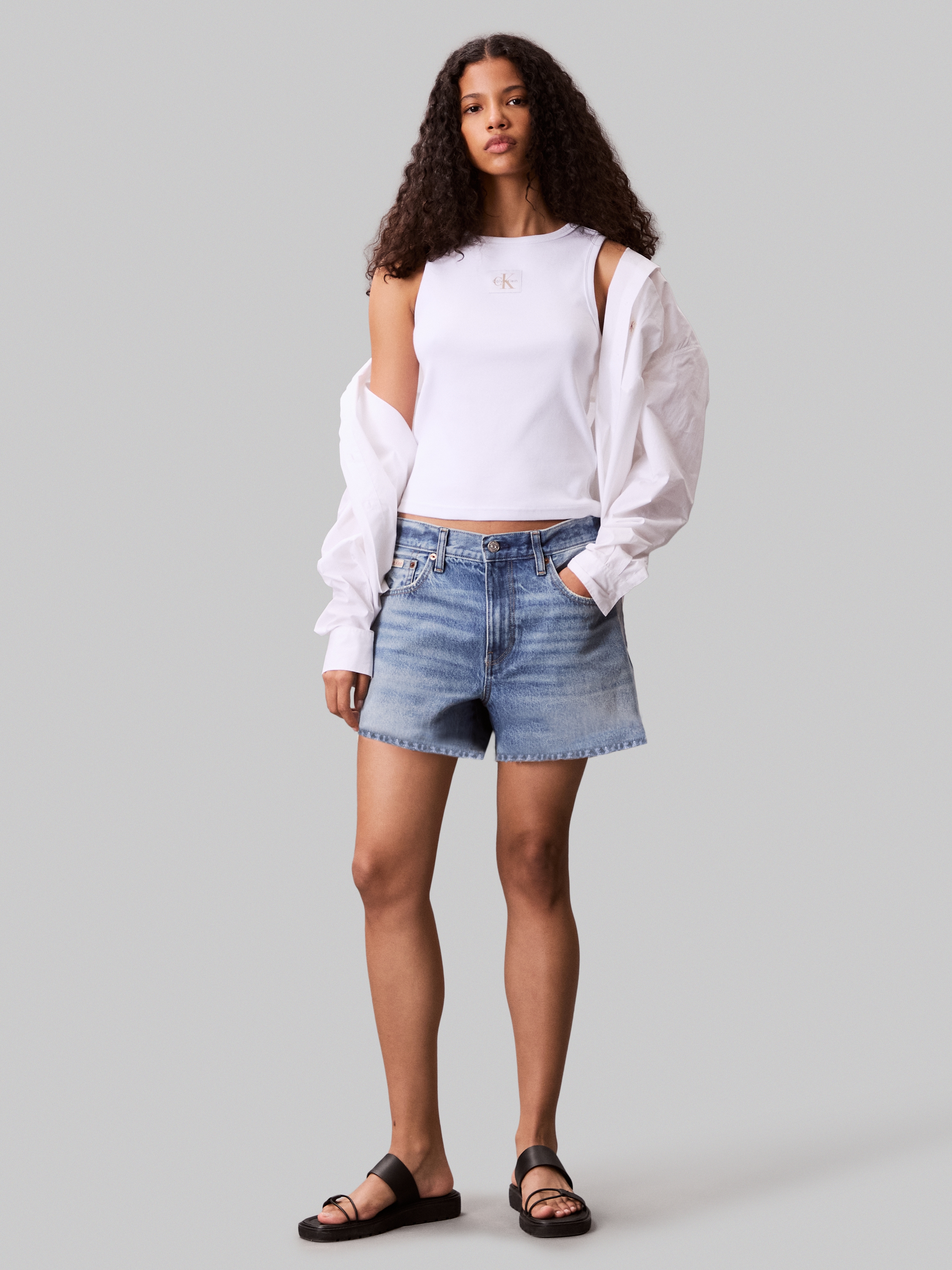 Calvin Klein Jeans Tanktop »A - WVN LBL 2X2 CTTN«, Mit Rundhalsausschnitt
