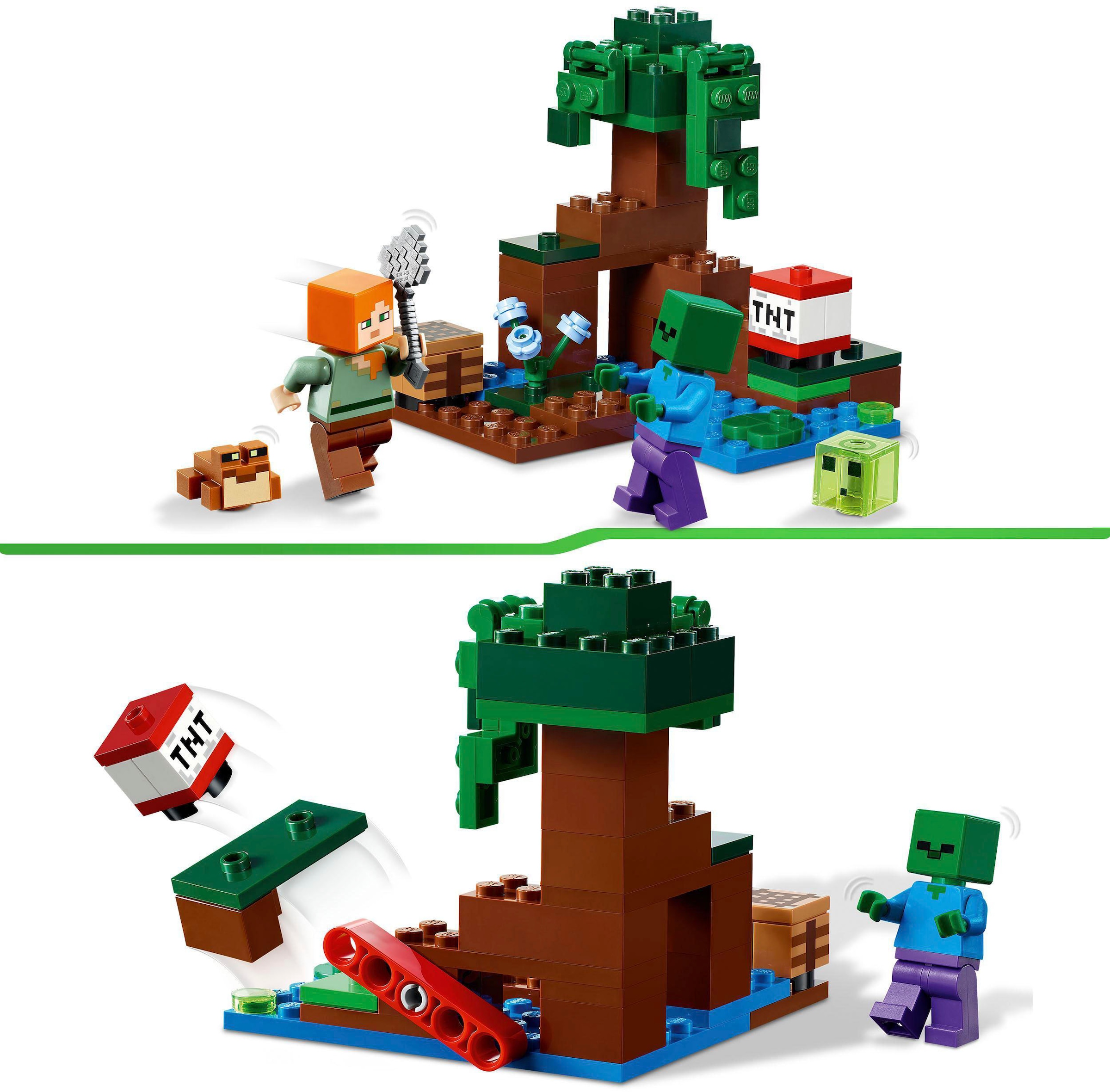 LEGO® Konstruktionsspielsteine »Das Sumpfabenteuer (21240), LEGO® Minecraft«, (65 St.), Made in Europe