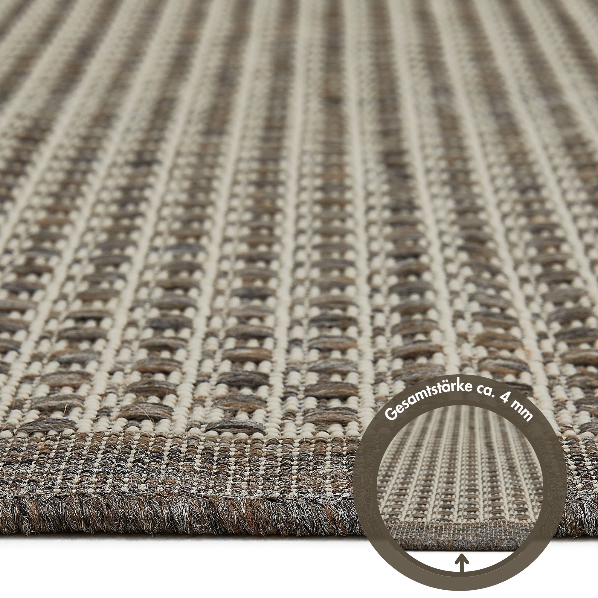 Andiamo Teppich »Savannah« rechteckig 4 mm Höhe Flachgewebe, In- und Outdoor geeignet, Wohnzimmer