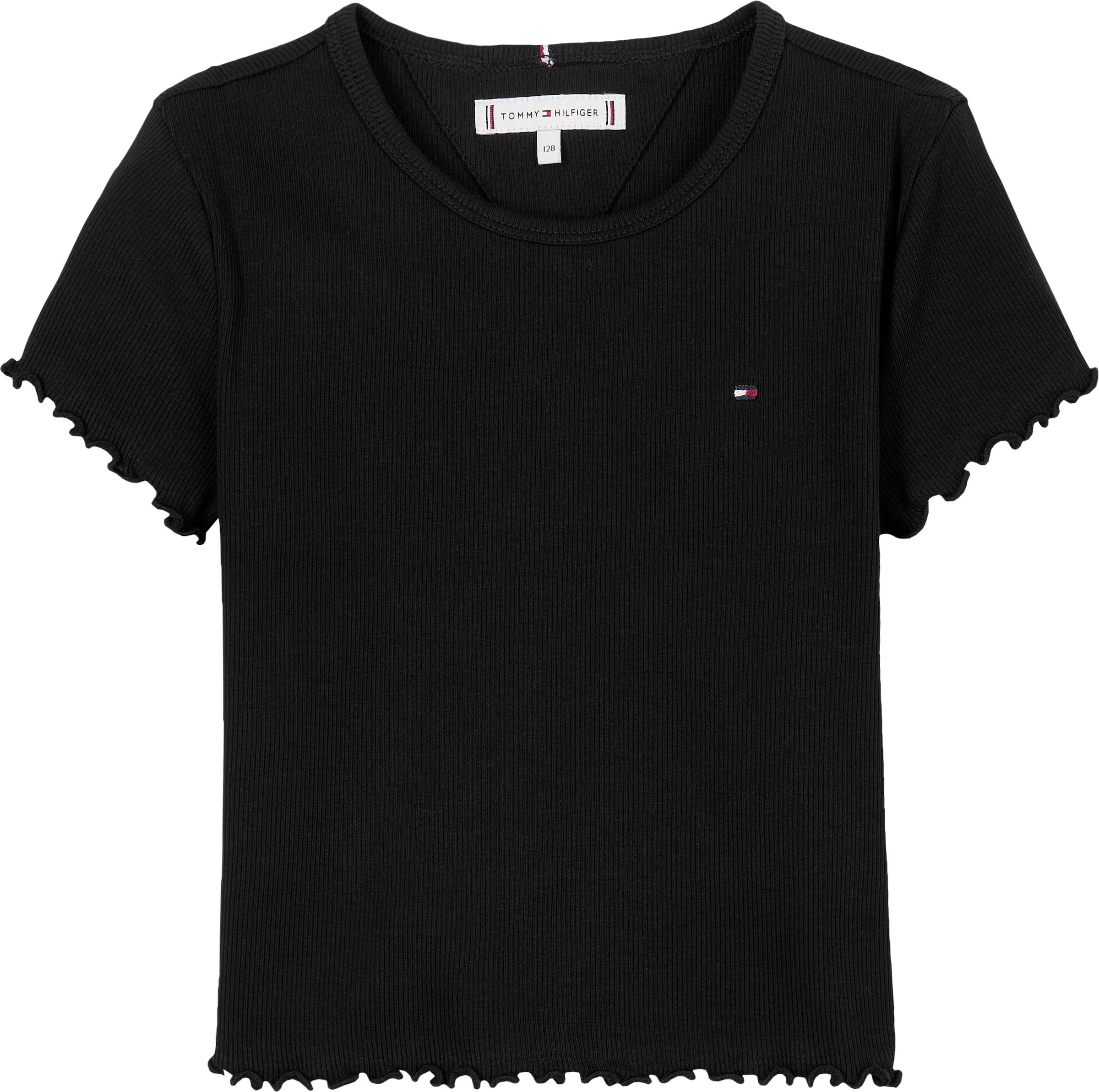 Tommy Hilfiger T-Shirt »ESSENTIAL RIB TOP SS«, mit Logostickerei