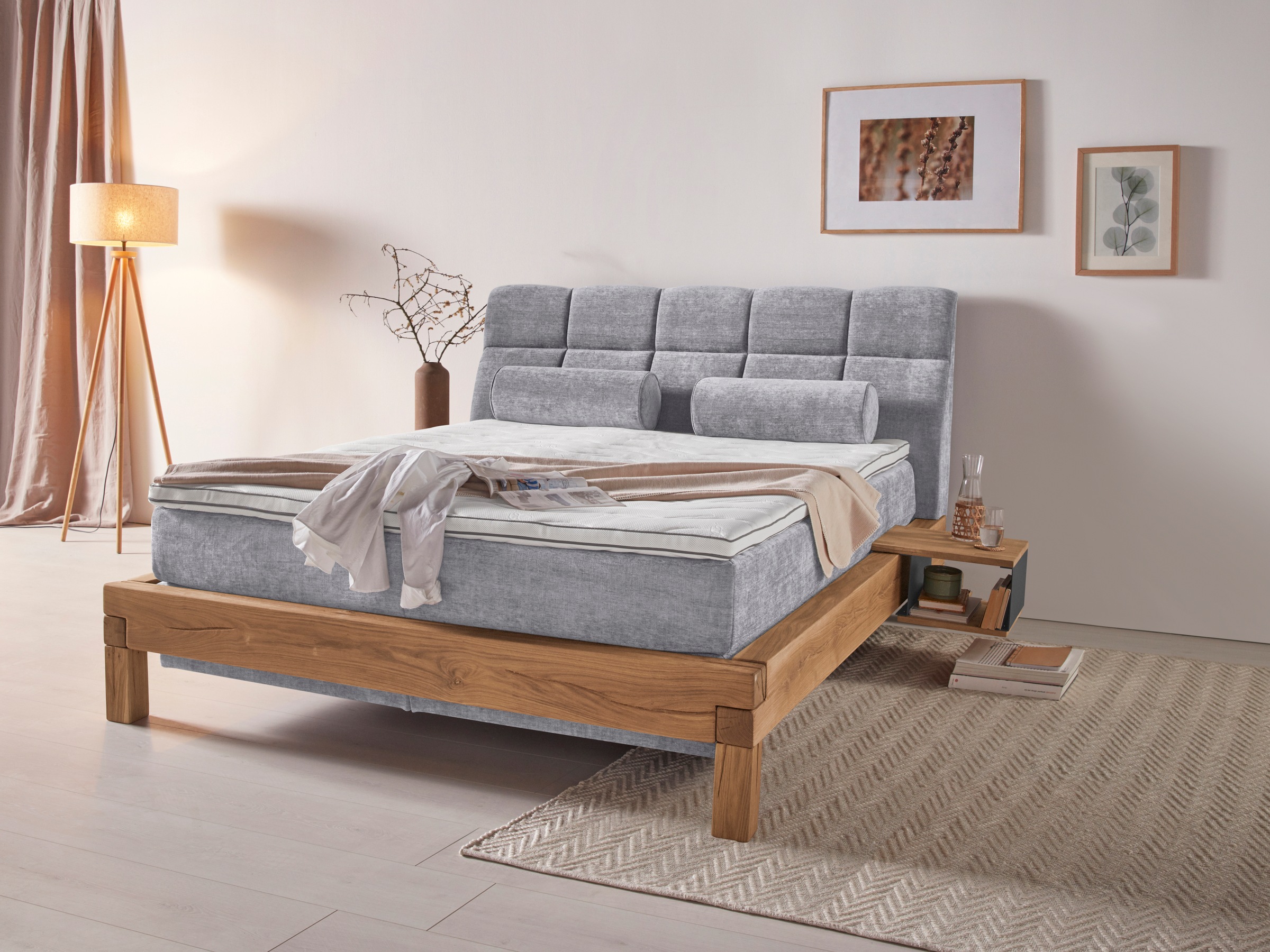 Boxspringbett »Villads«, Liegefläche: 160/200 cm aus Balkeneiche,...