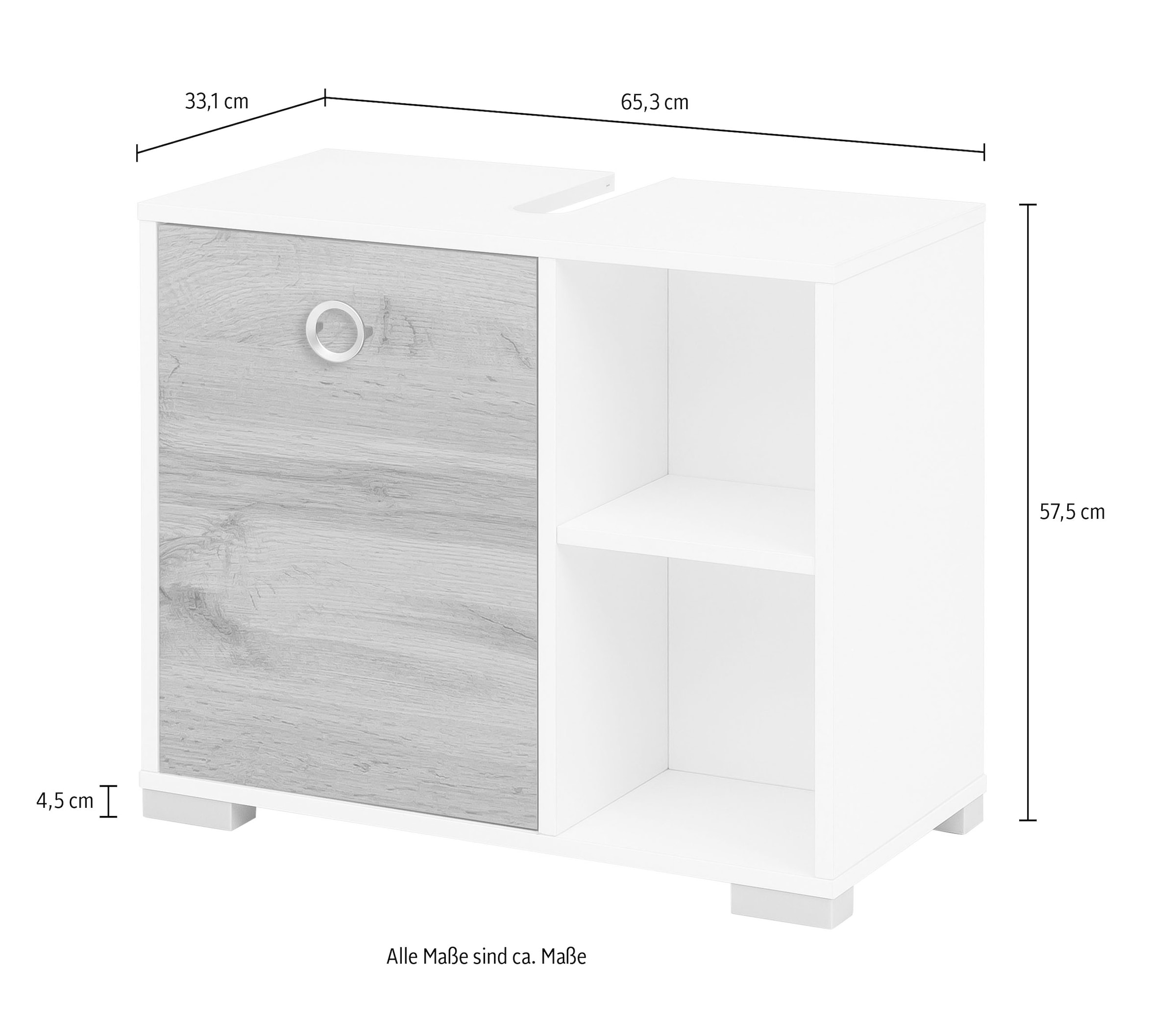 welltime Armoire sous lavabo »Kimi, Breite 65,3 cm« 1 cuis tlg. Fabrication solide - Ce produit est fabriqué en Allemagne