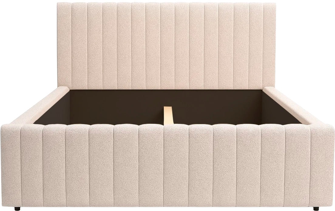 Home affaire Lit rembourré »MOIVRE wahlweise mit/ohne Bettkasten, Breite Liegefläche 160/180 cm« Stauraumbett, Doppelbet mit Kopfteil, ohne Matratze, 2 Breiten