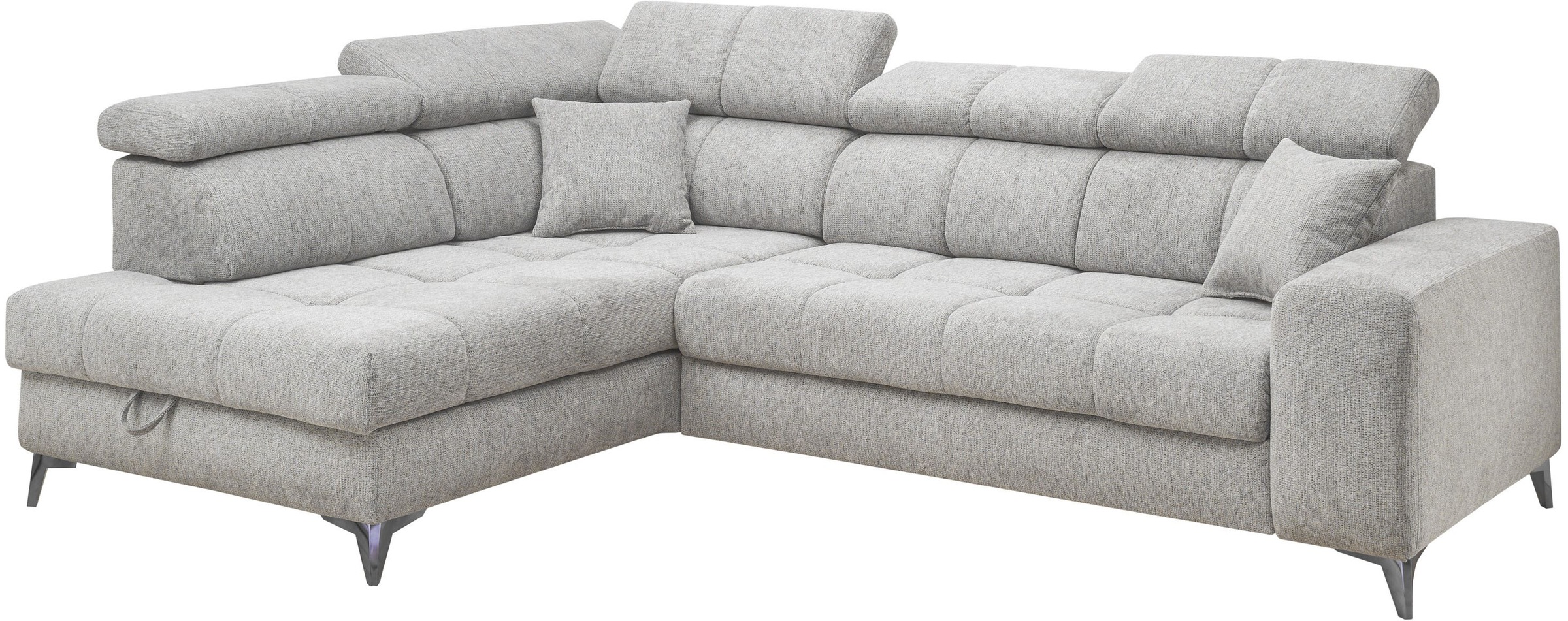 ED EXCITING DESIGN Ecksofa »Sydney L-Form«, mit Bettfunktion, Bettkasten, Kopfteilverstellung & 2 Zierkissen