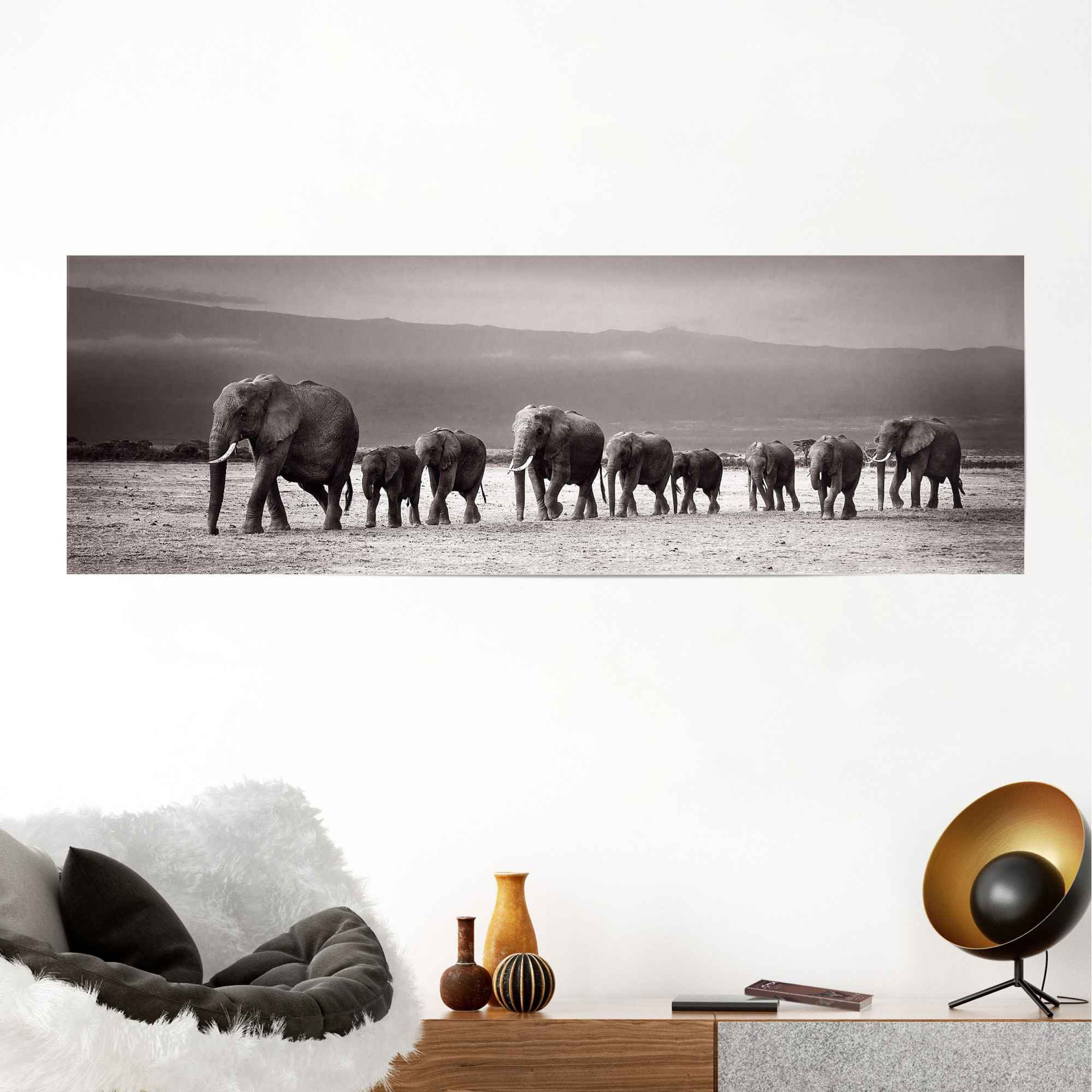 (1 »Elefantenherde Reise«, auf St.) günstig Reinders! kaufen Poster