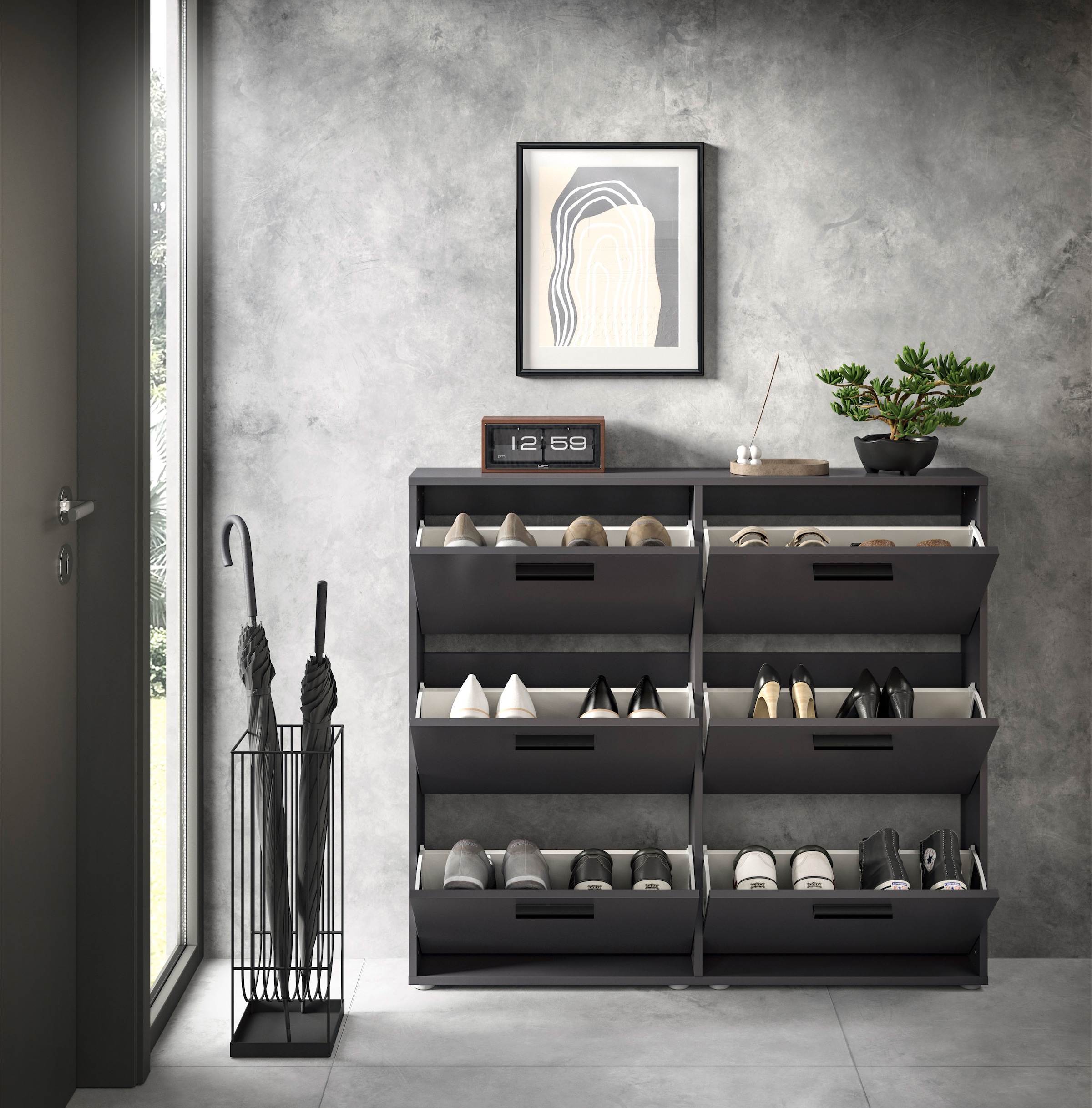 HBZ Schuhkipper »Sam Schuhkipper, Schuhschrank BxHxT 116x103x17 cm« 1 Stk. tlg. mit 6 Klappen