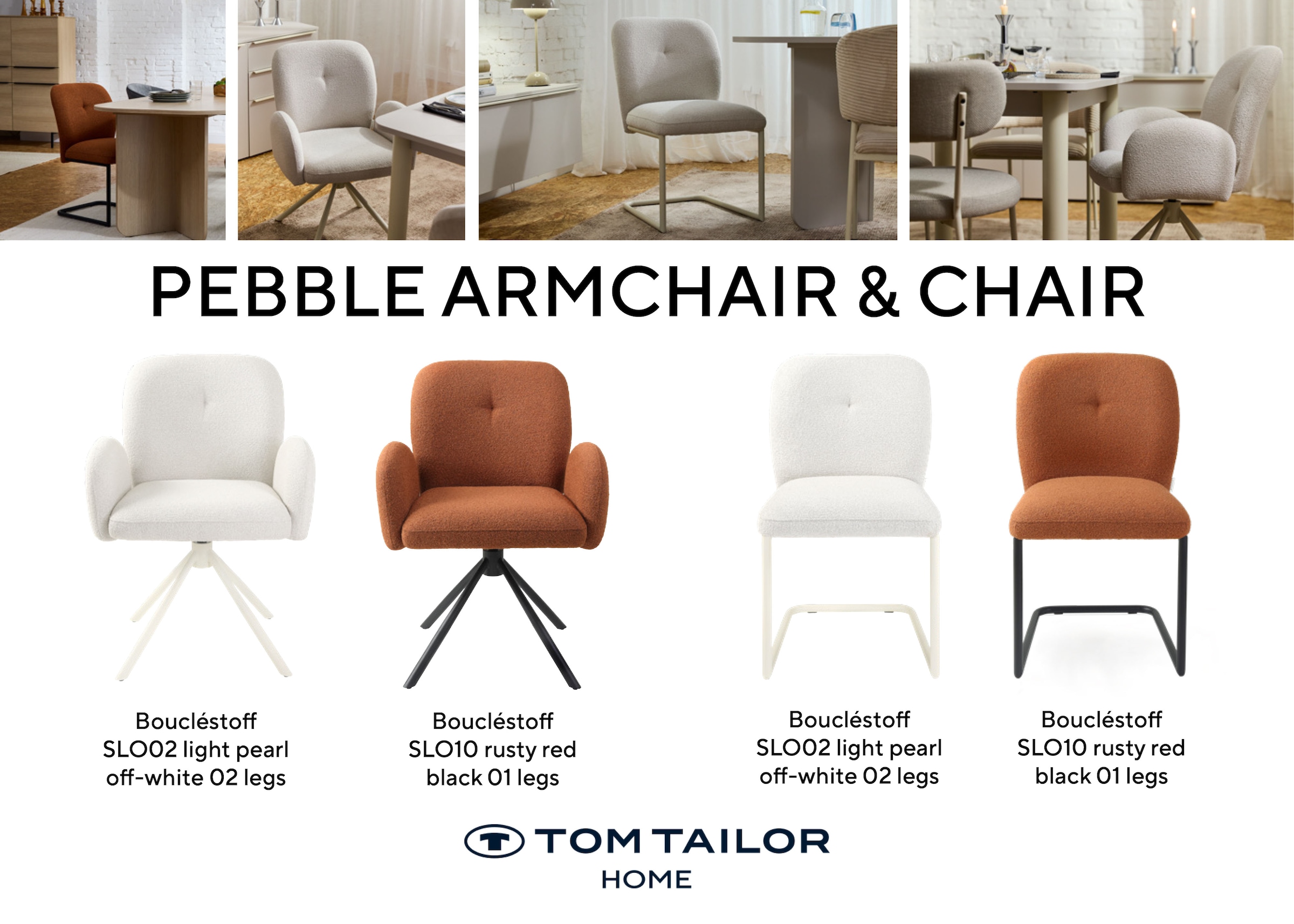 TOM TAILOR HOME Chaise cantilever »PEBBLE CHAIR« (Set) 2 cuisEsszimmerstuhl, Freischwinger, 140 kg belastbar, Rundrohrgestell