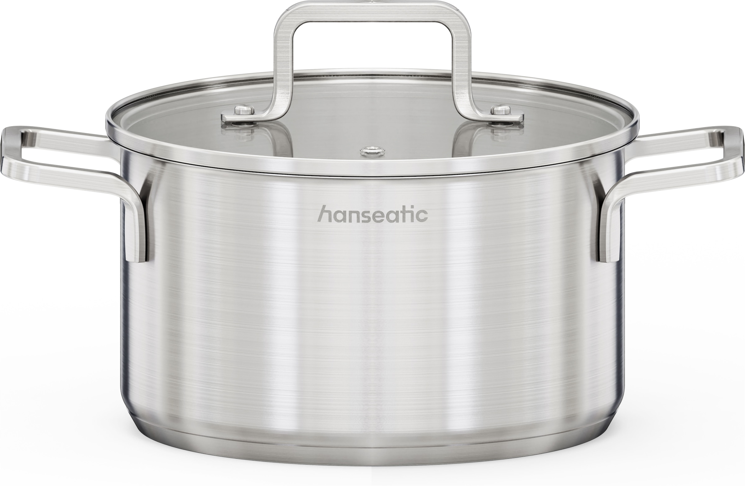 Hanseatic Topf-Set »DAILY« Set, Stielkasserolle 16 cm, Kochtopf 16/20/24 cm, 7 tlg. Edelstahl 18/10