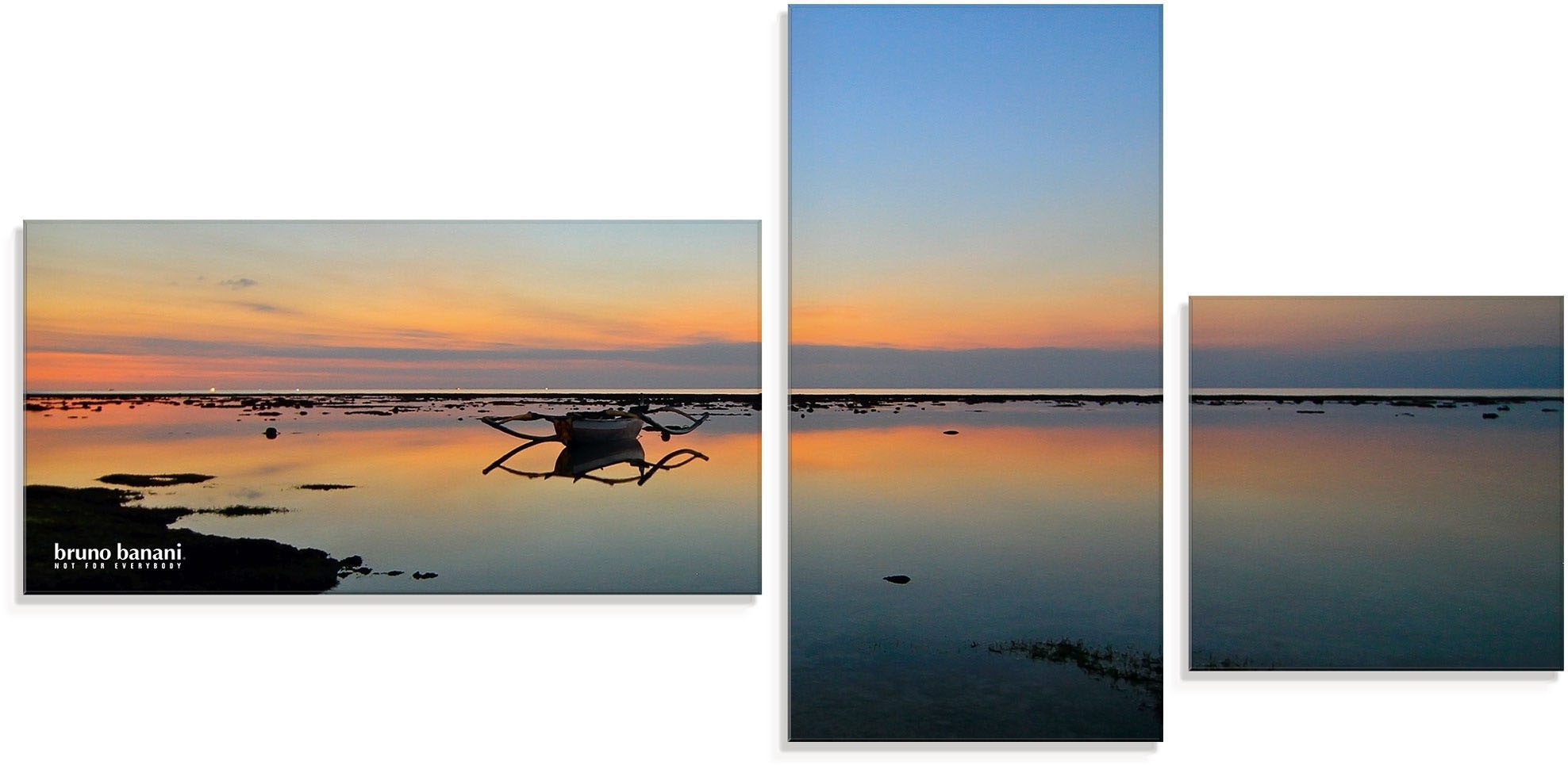 Image of Artland Wandbild »Abend an der Elbe in Dresden«, Sonnenaufgang & -untergang, (3 St.), in vielen Grössen & Produktarten - Alubild / Outdoorbild für den Aussenbereich, Leinwandbild, Poster, Wandaufkleber / Wandtattoo auch für Badezimmer geeignet bei Ackerma