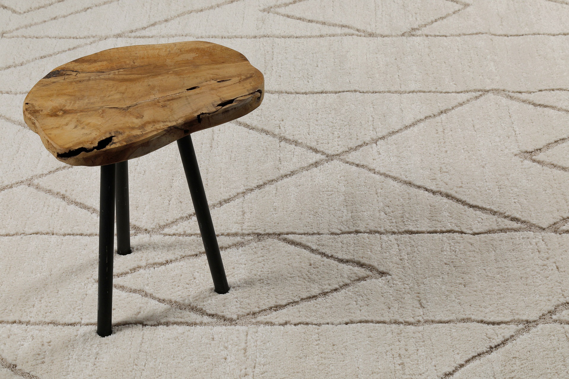 Wecon home Tapis »Pelle« Rectangulaire 18 mm Höhe Gewebt, Hoch-Tief, pflegeleicht, Rauten Muster, Scandi, Wohnzimmer