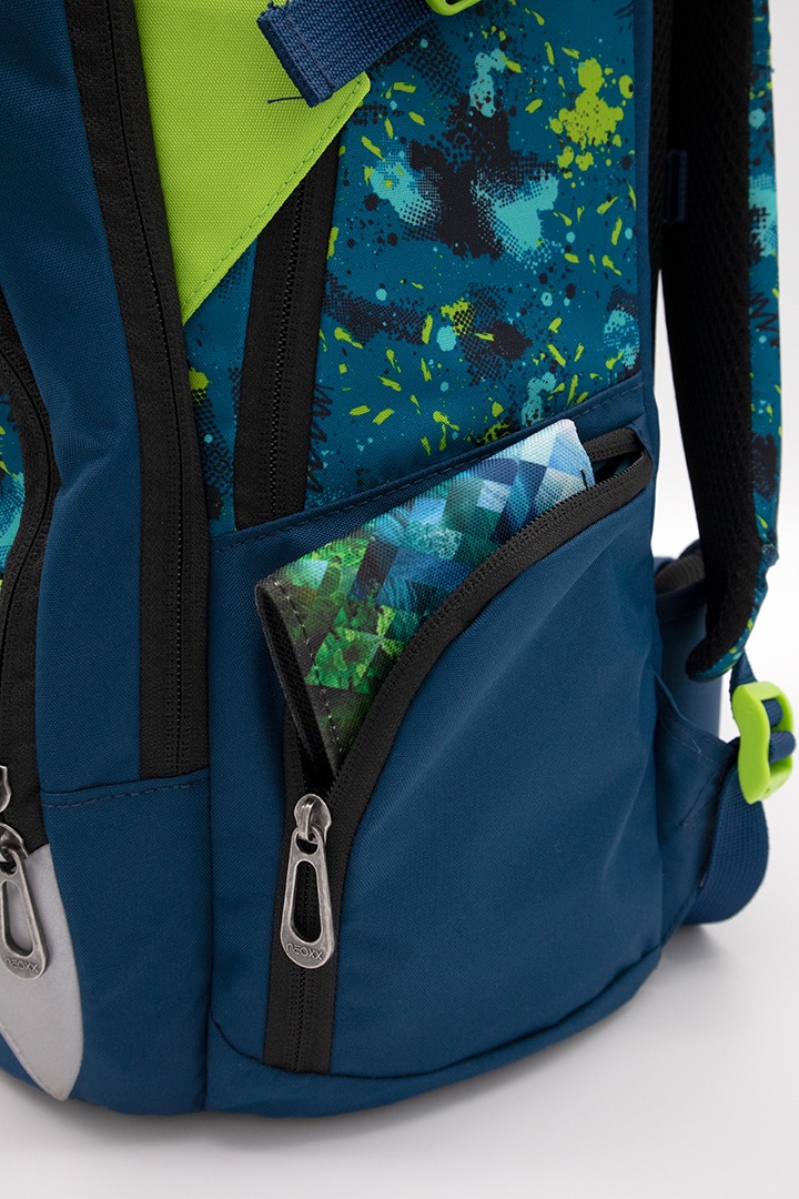 neoxx Schulrucksack »Active, Petrol Extreme«, reflektierende Details, aus recycelten PET-Flaschen