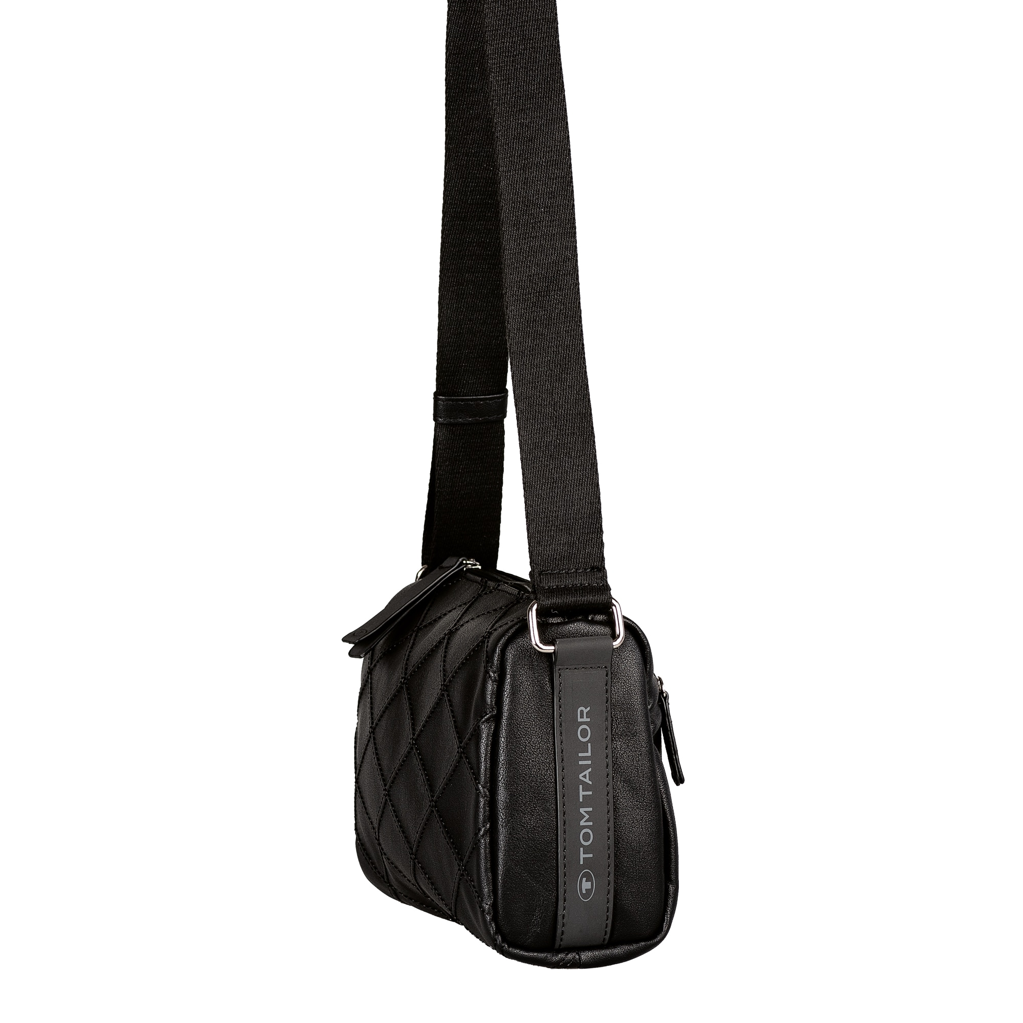TOM TAILOR Sac à bandoulière »Skylar« similicuir matelassé concave, fine bande tissée et éléments réfléchissants