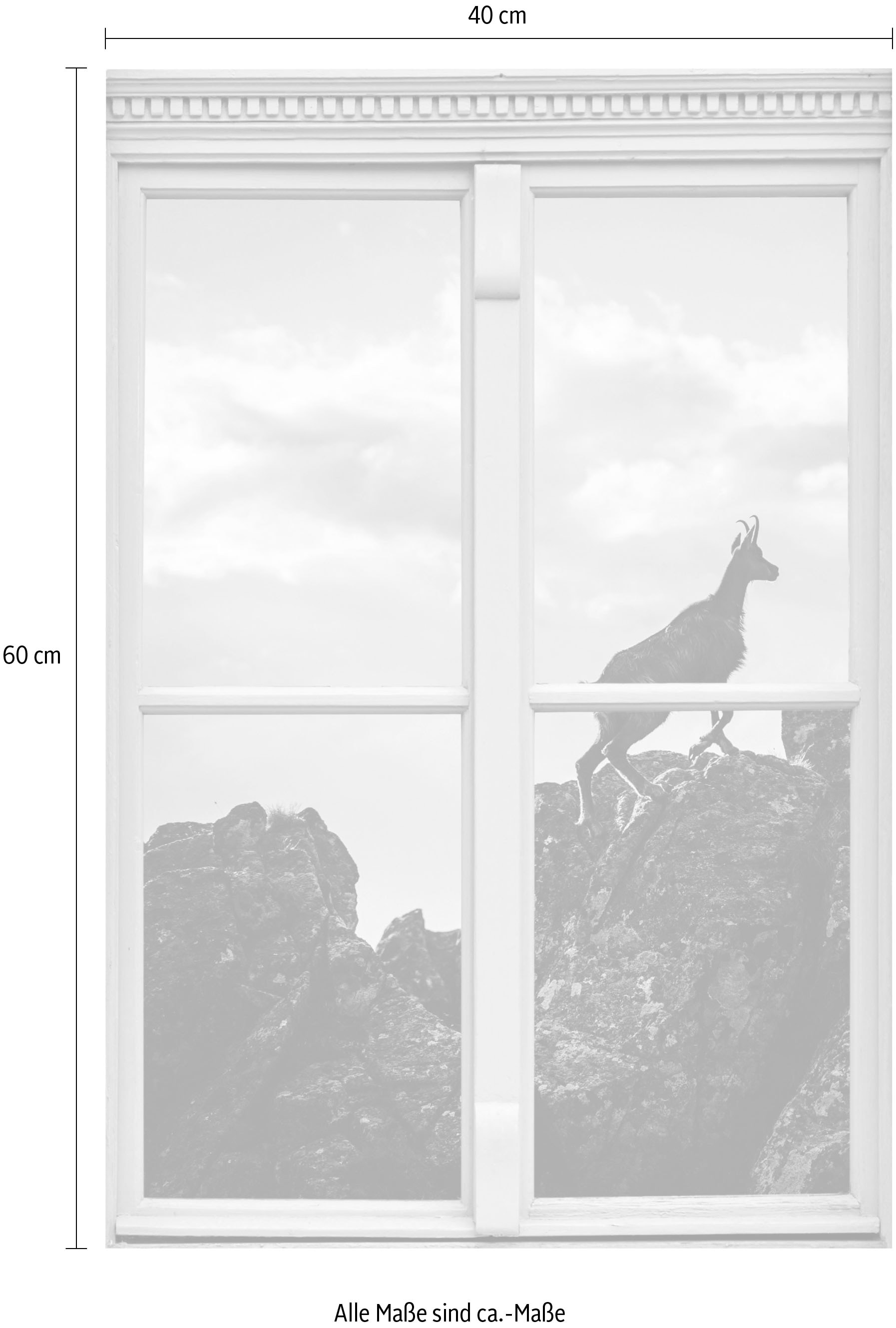 queence Wandsticker »Steinbock«, Wandsticker, Wandbild, selbstklebend, 3D, Fenster