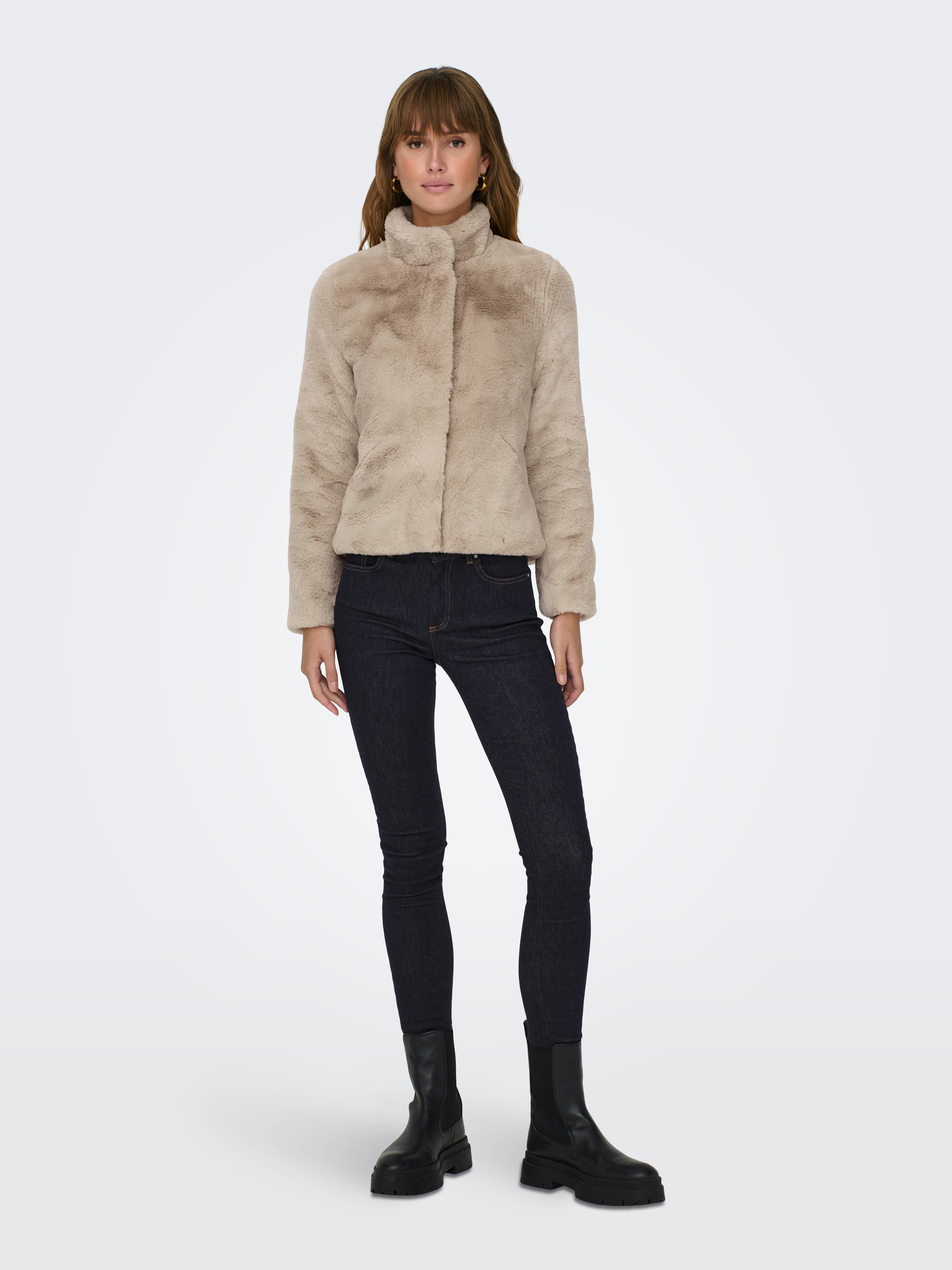 ONLY Fellimitatjacke »ONLNEWVIDA LIFE FAUX FUR JACKET OTW CC« ohne Kapuze Kunstfaser,