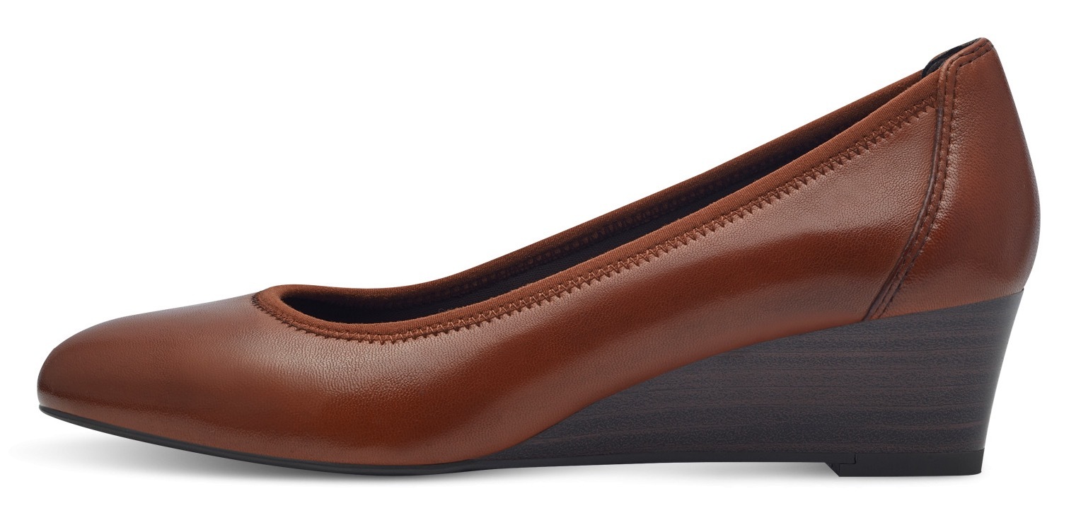 Tamaris Pumps, Keilabsatz, Halbschuh, Schlupfschuh mit komfortablem Elastikeinfass