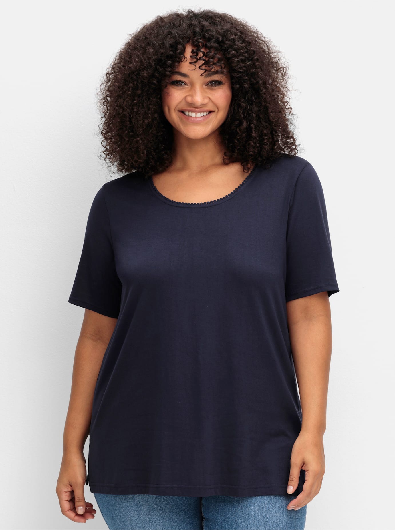 Sheego Kurzarmshirt »T-Shirt«, (1 tlg.)