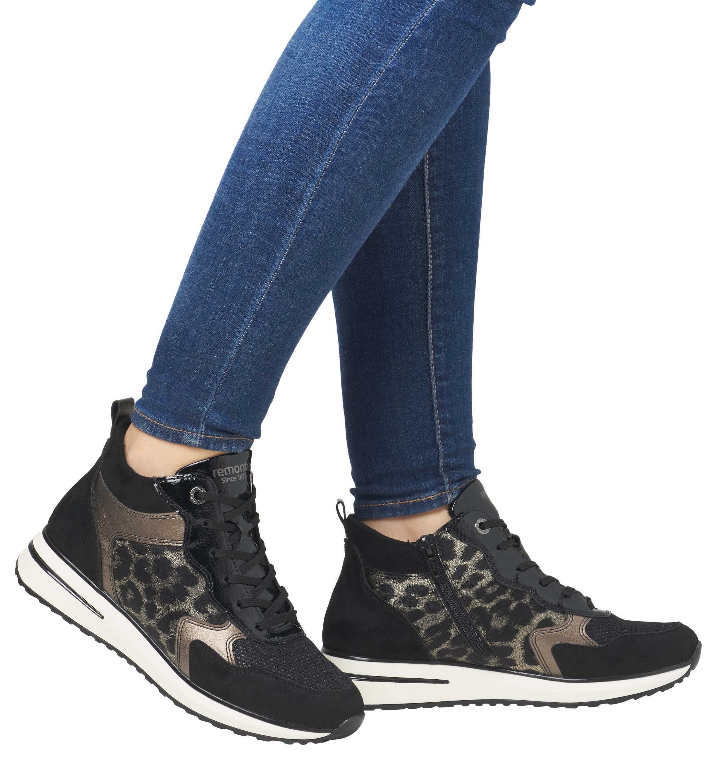 Remonte Keilsneaker, Freizeitschuh, High-Top-Sneaker, Schnürer, Innenreissverschluss