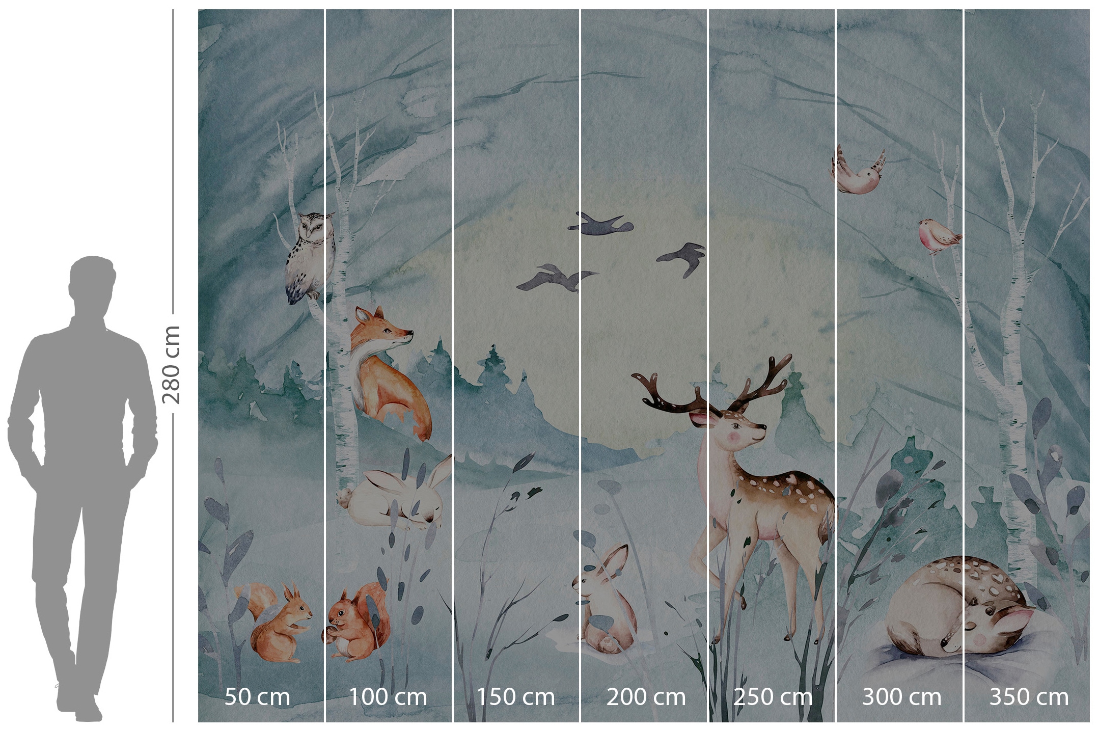 Komar Vliestapete »Digitaldruck Vlies - Animal Sleepover - Grösse 350 x 280 cm«, bedruckt, Kinderzimmer