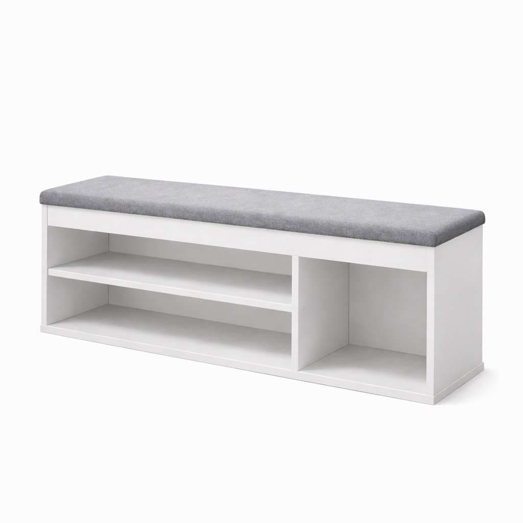 GOODproduct Banc à chaussures »Schuchschrank 100,  Schuhregal, Schuhtruhe, Schuhkommode, Sitzbank« Inkl. bequemem Sitzkissen mit Stauraum darunter