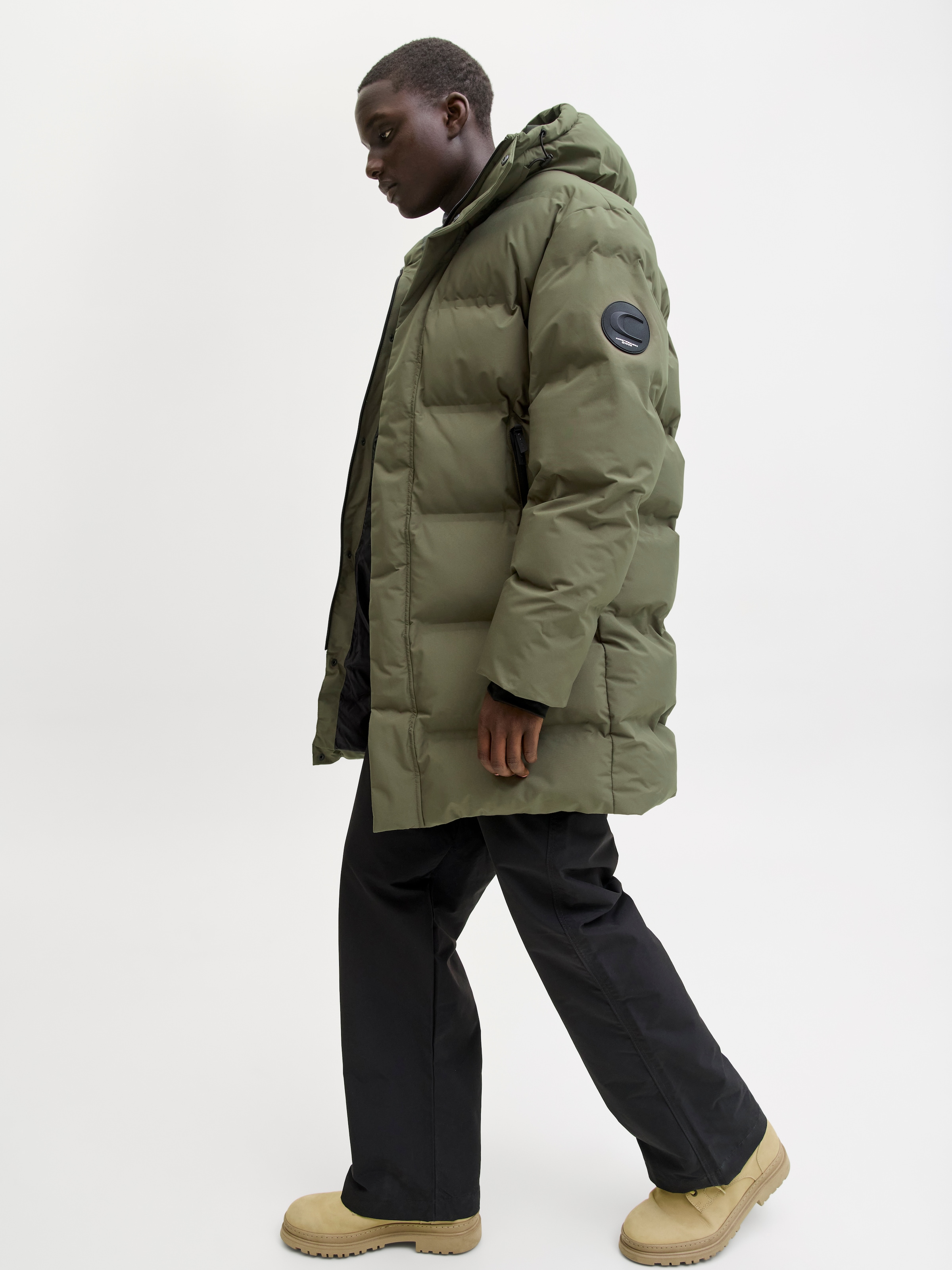 Jack & Jones Veste matelassée »JCOFUSION LONG PUFFER JACKET« mit Kapuze in langer Form