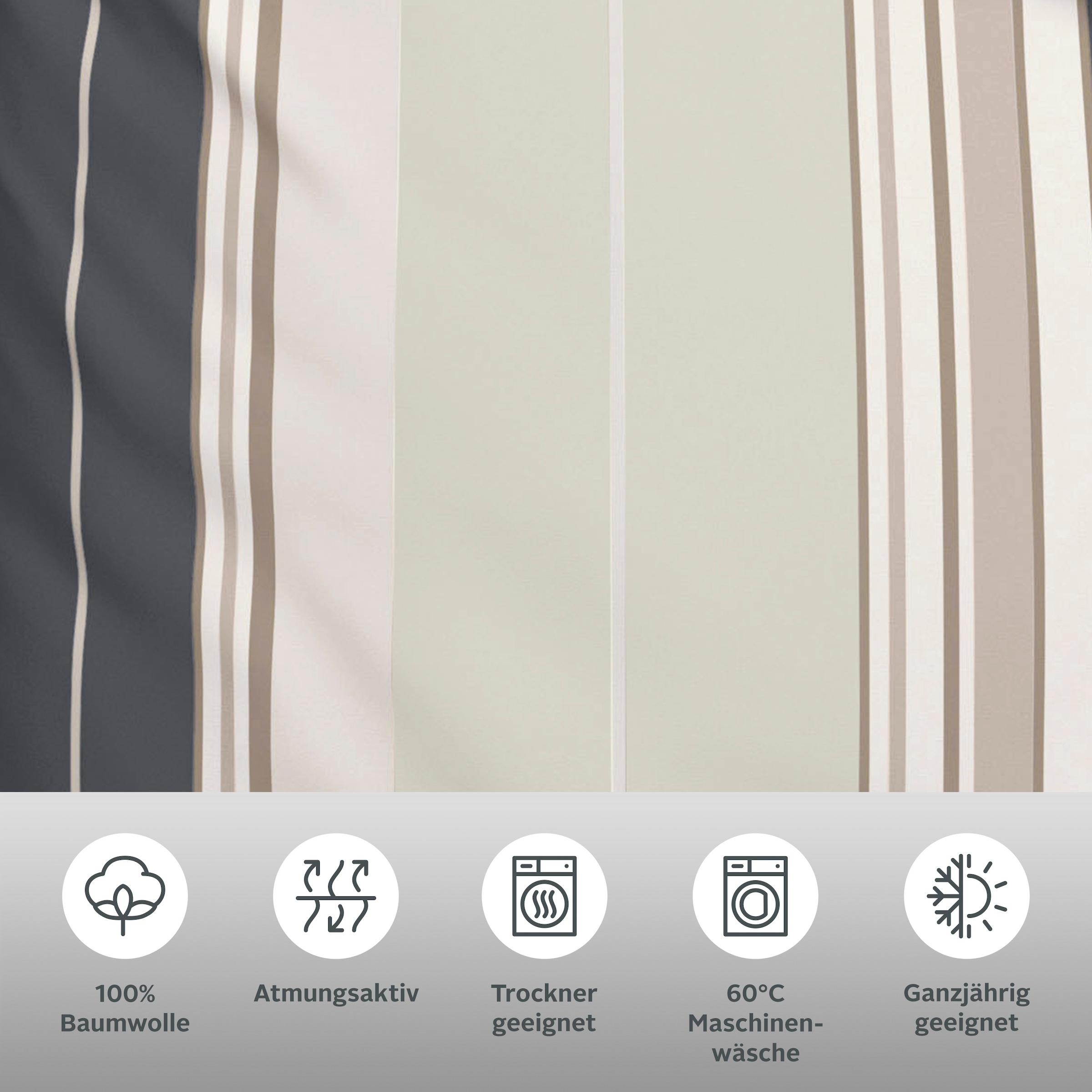 GOODproduct Linge de lit »Golfi in Gr. 135x200 oder 155x220 cm« 2 sportliche Streifen Bettwäsche aus Baumwolle, Marke H.I.S by GOODproduct