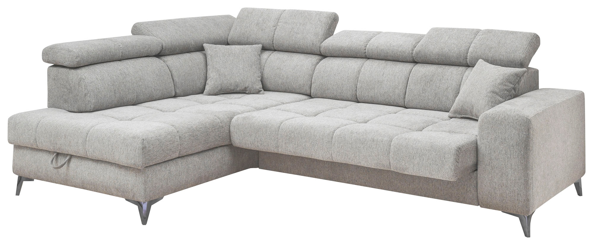ED EXCITING DESIGN Ecksofa »Sydney L-Form« motorischer Sitztiefenverstellung, USB-Port & 2 Zierkissen