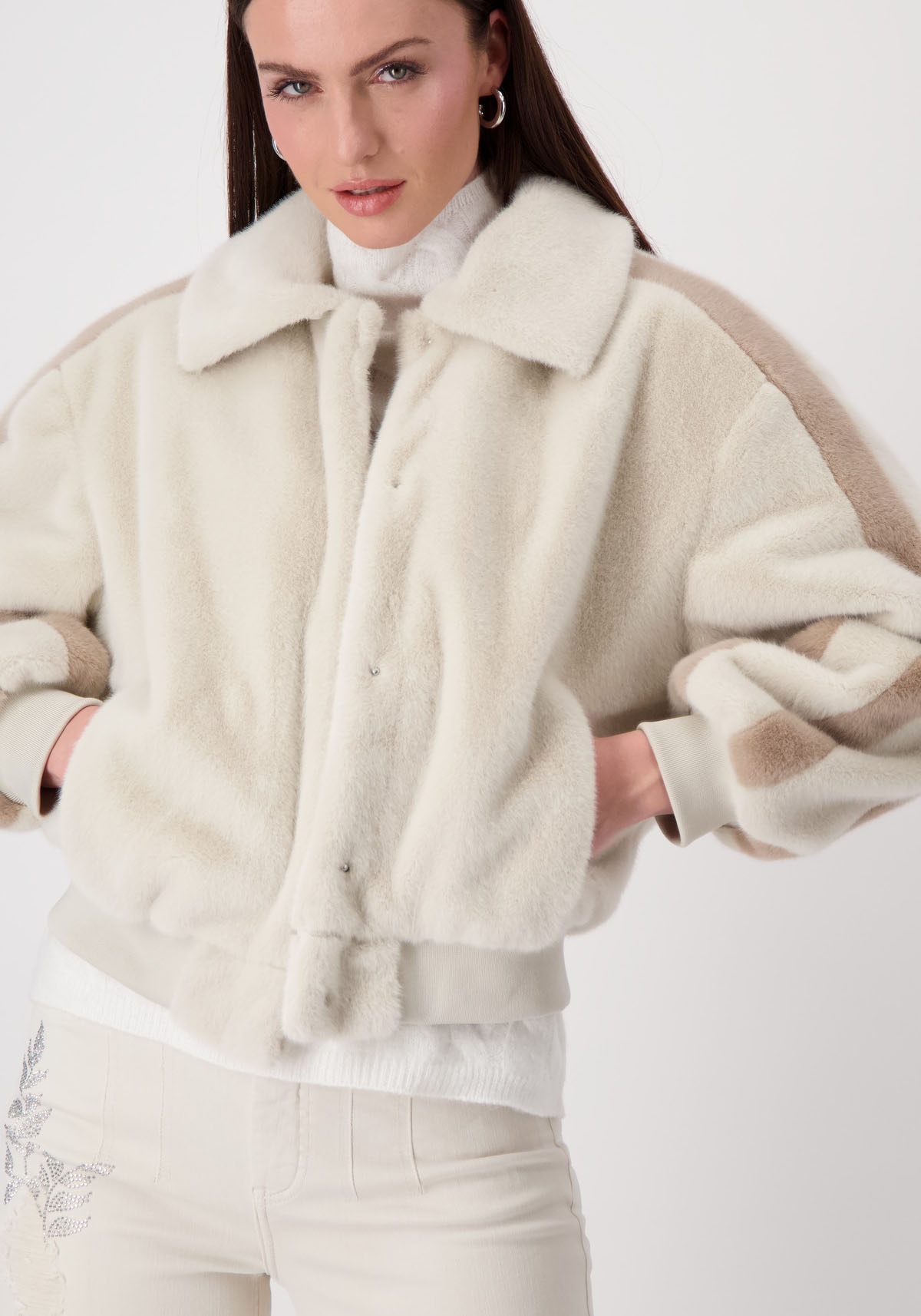 Monari Outdoorjacke, aus Fake Fur