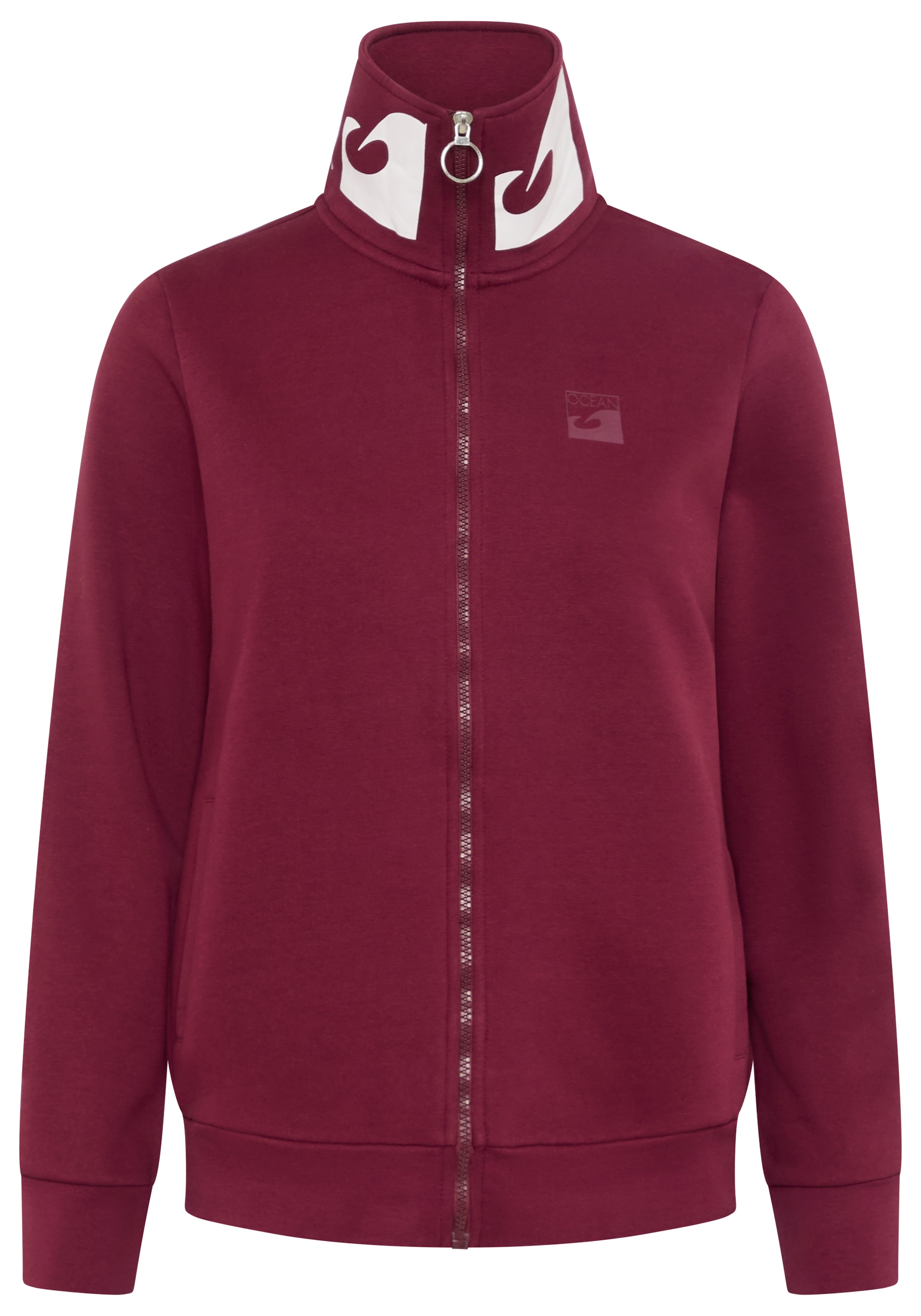 Ocean Sportswear Veste sweat avec col imprimé, en tissu sweat douillet, avec poches fendues