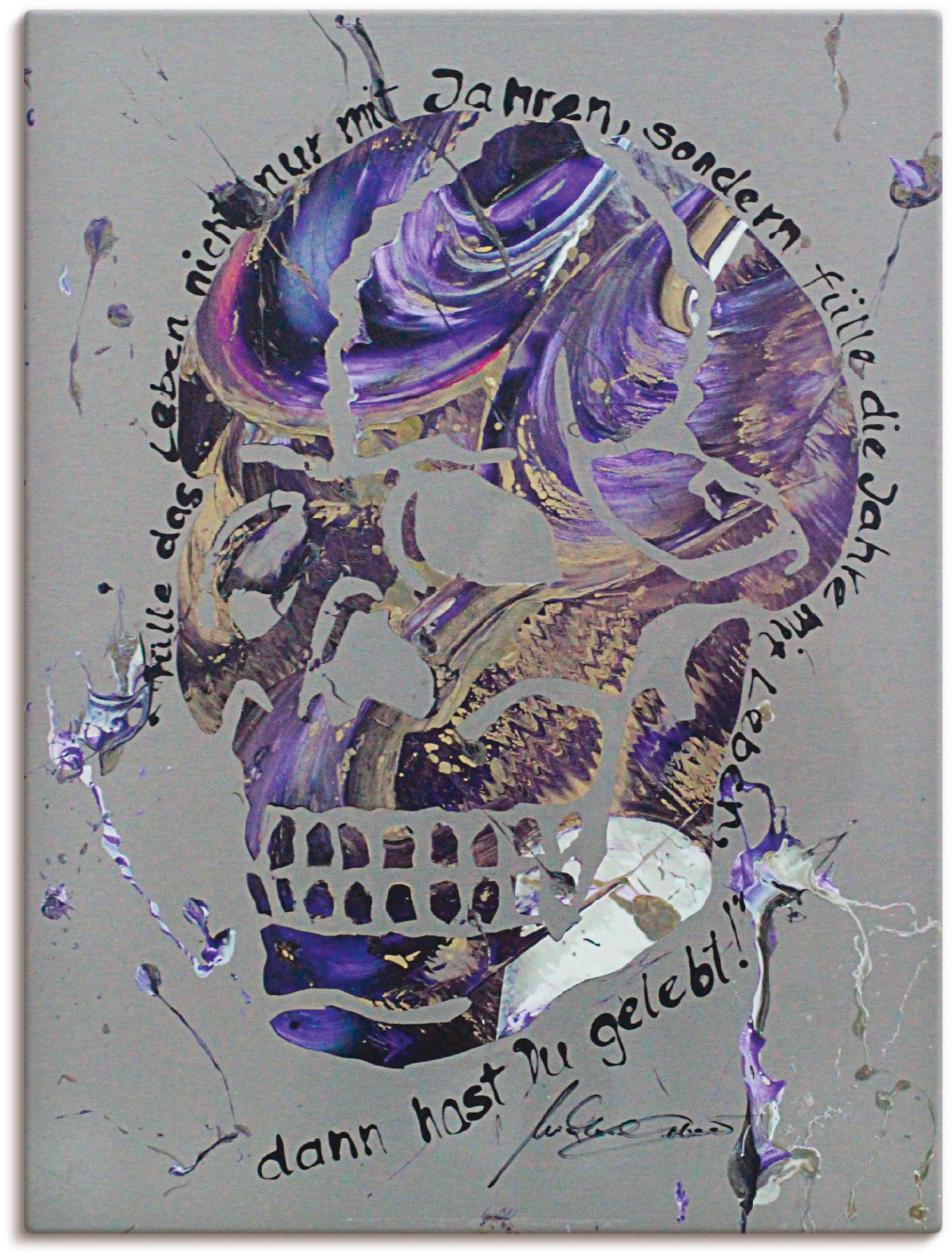 Image of Artland Leinwandbild "Totenkopf 3" Körper 1 Stk. tlg. als Leinwandbild in verschied. Grössen