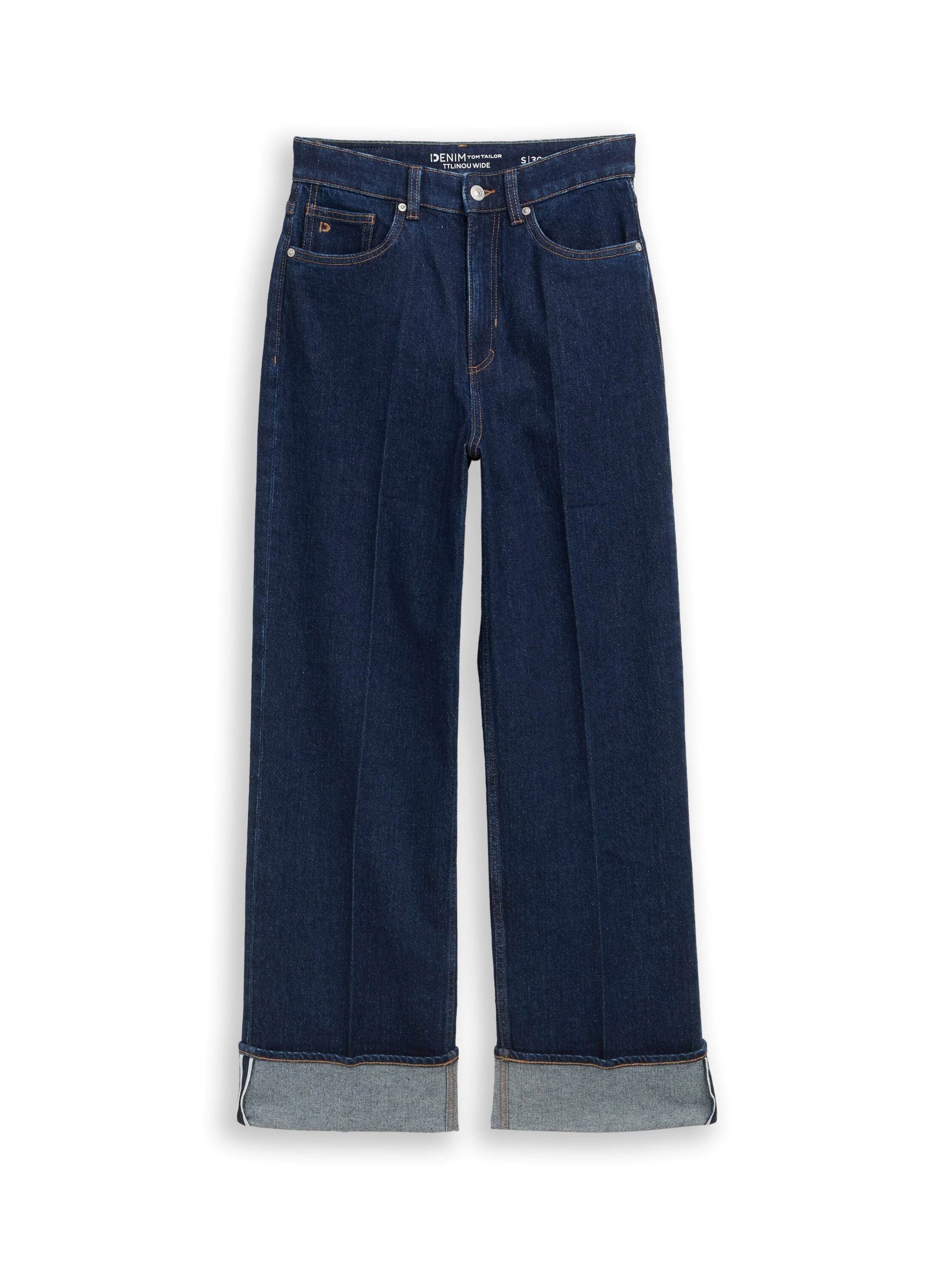 TOM TAILOR Denim Jeans à 5 poches mit Bundfalte und weitem Bein