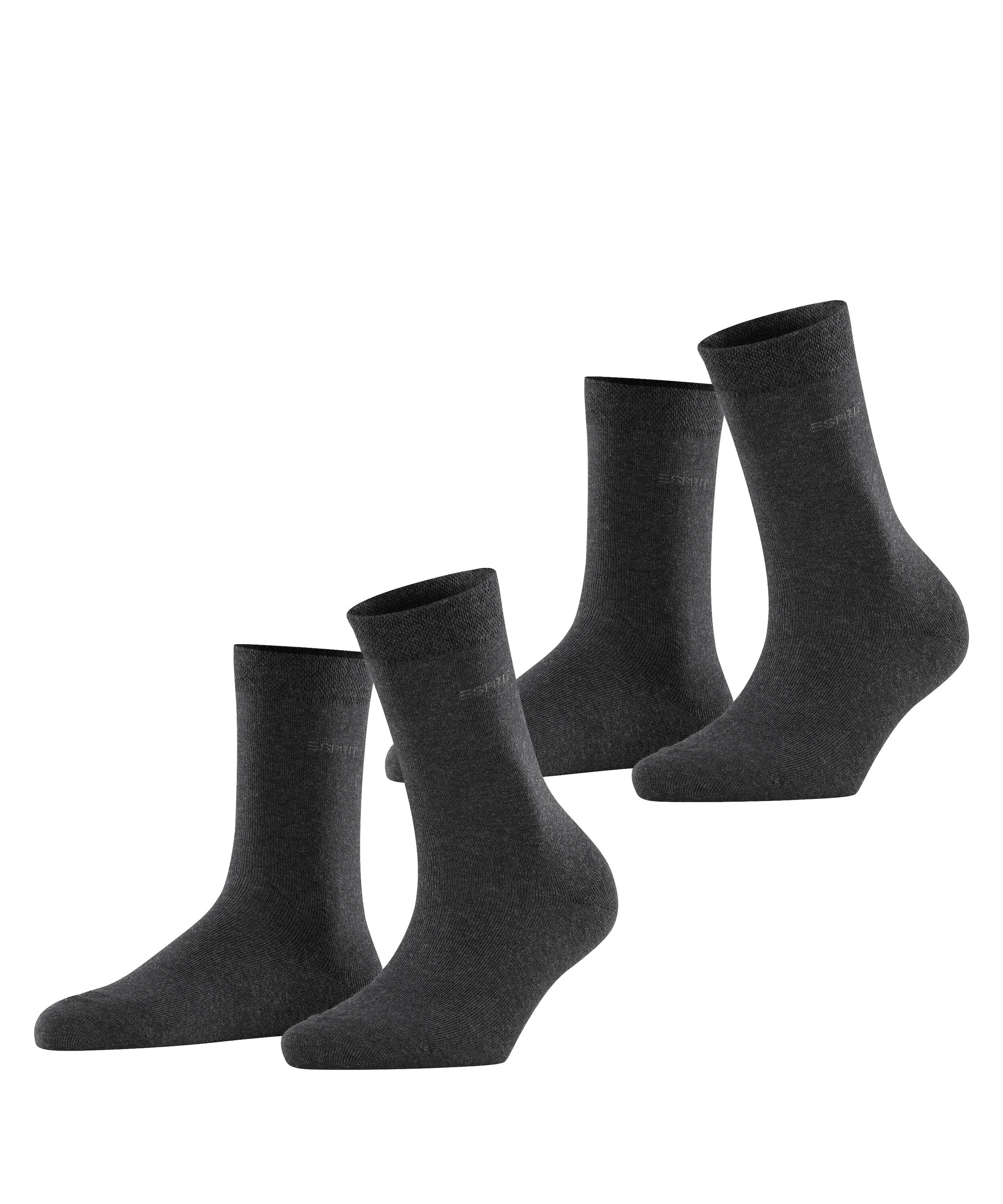 Image of Esprit Socken "Basic Easy" 2 Paar, 2 Stk. tlg. ohne einschneidendes Bündchen, Basic-Socke, Uni-Strümpfe atmungsaktiv