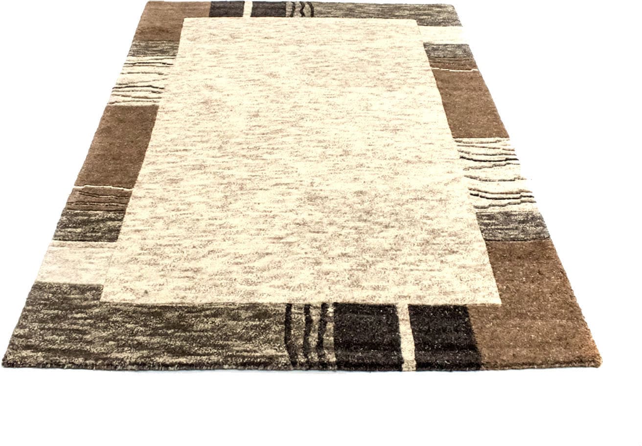 morgenland Wollteppich »Nepal beige«, handgeknüpft Teppich kaufen rechteckig, handgeknüpft jetzt