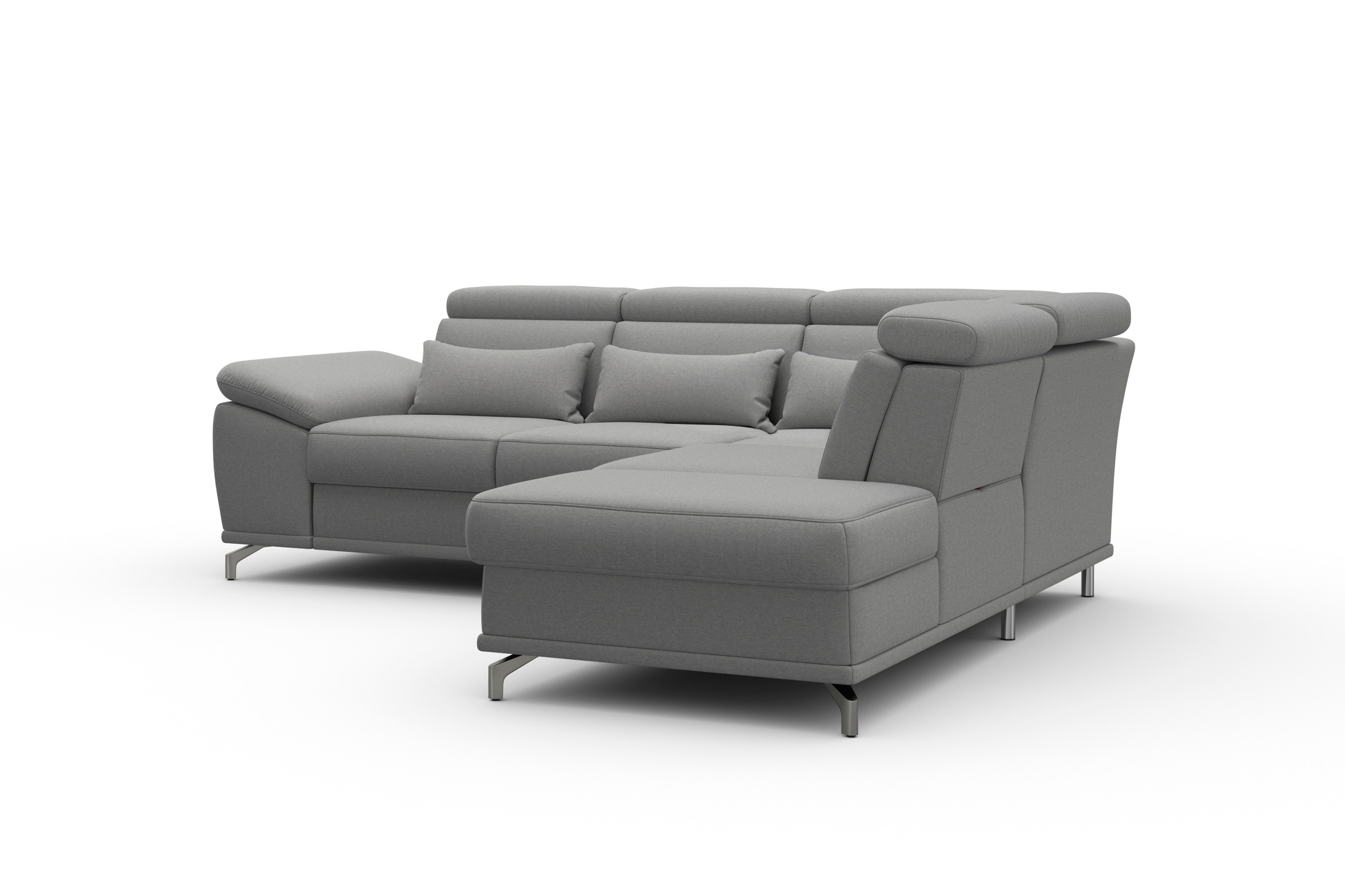 sit&more Ecksofa »Cabrio L-Form, mit Sitztiefenverstellung, Arm- und Kopfteilverstellung«, 3 Nierenkissen, Federkern, optional Bettfunktion und Stauraum