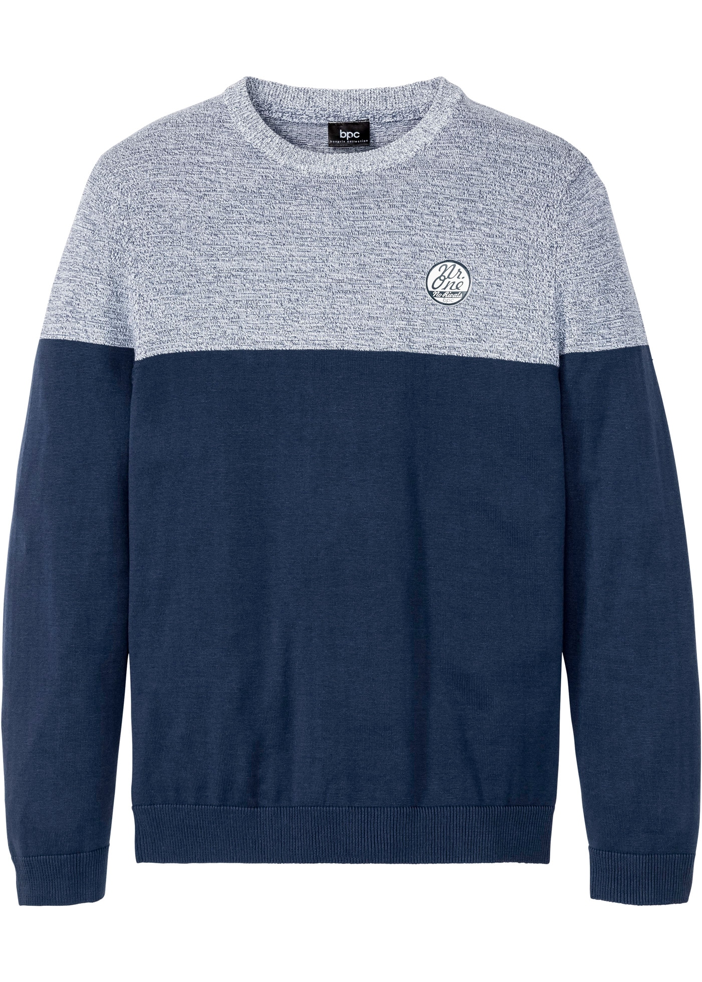 bonprix Strickpullover »Feinstrickpullover im Colourblocking mit Baumwolle«, Feinstrickpullover im Colourblocking mit Baumwolle
