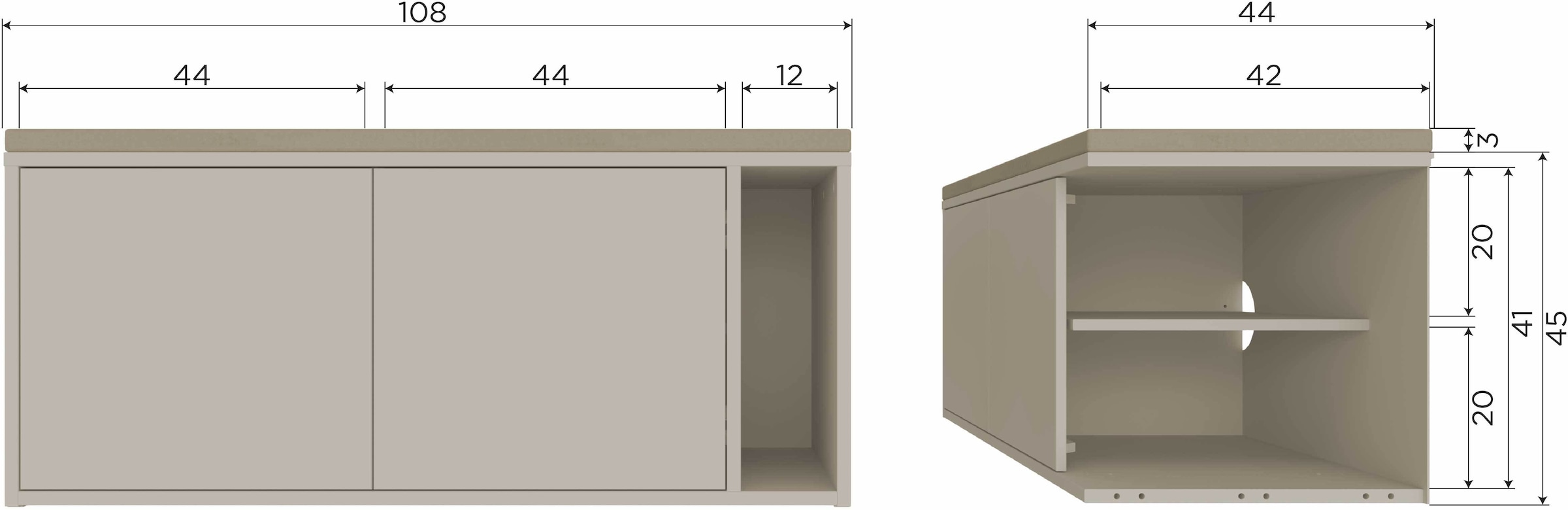 WOOOD Sitzbank »Settle Down FSC®-Kiefernholz mit Bouclé-Kissen, H 50 x B 108 x T 44 cm« Kabeldurchführung, Maximale Verschleissfestigkeit, Pfleigleicht