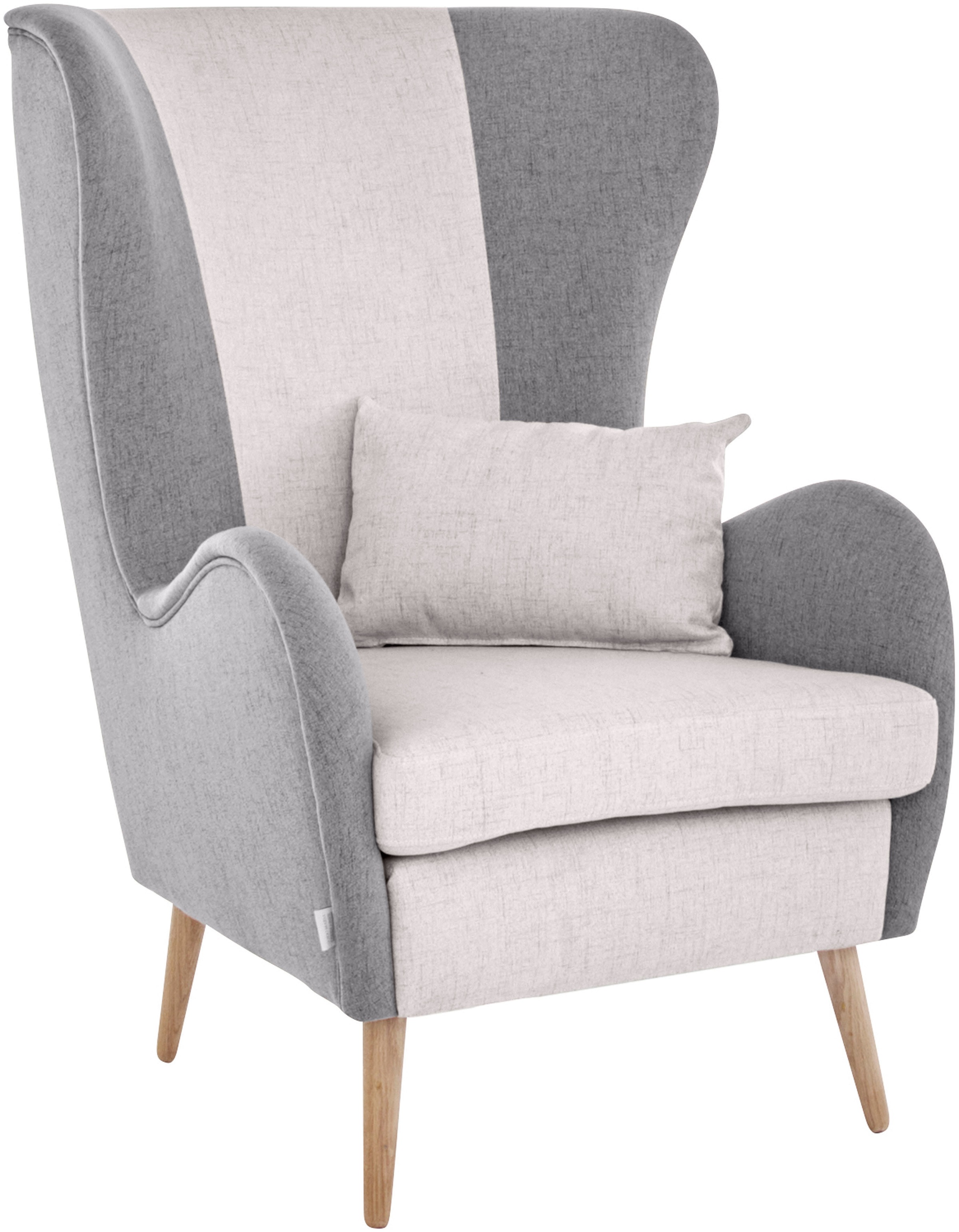 Guido Maria Kretschmer Home&Living Sessel »Salla Bezug Bouclé oder Struktur fein, Ohrensessel«, wahlweise mit oder ohne Hocker; grosser Sessel: Masse B/T/H: 78/94/118cm