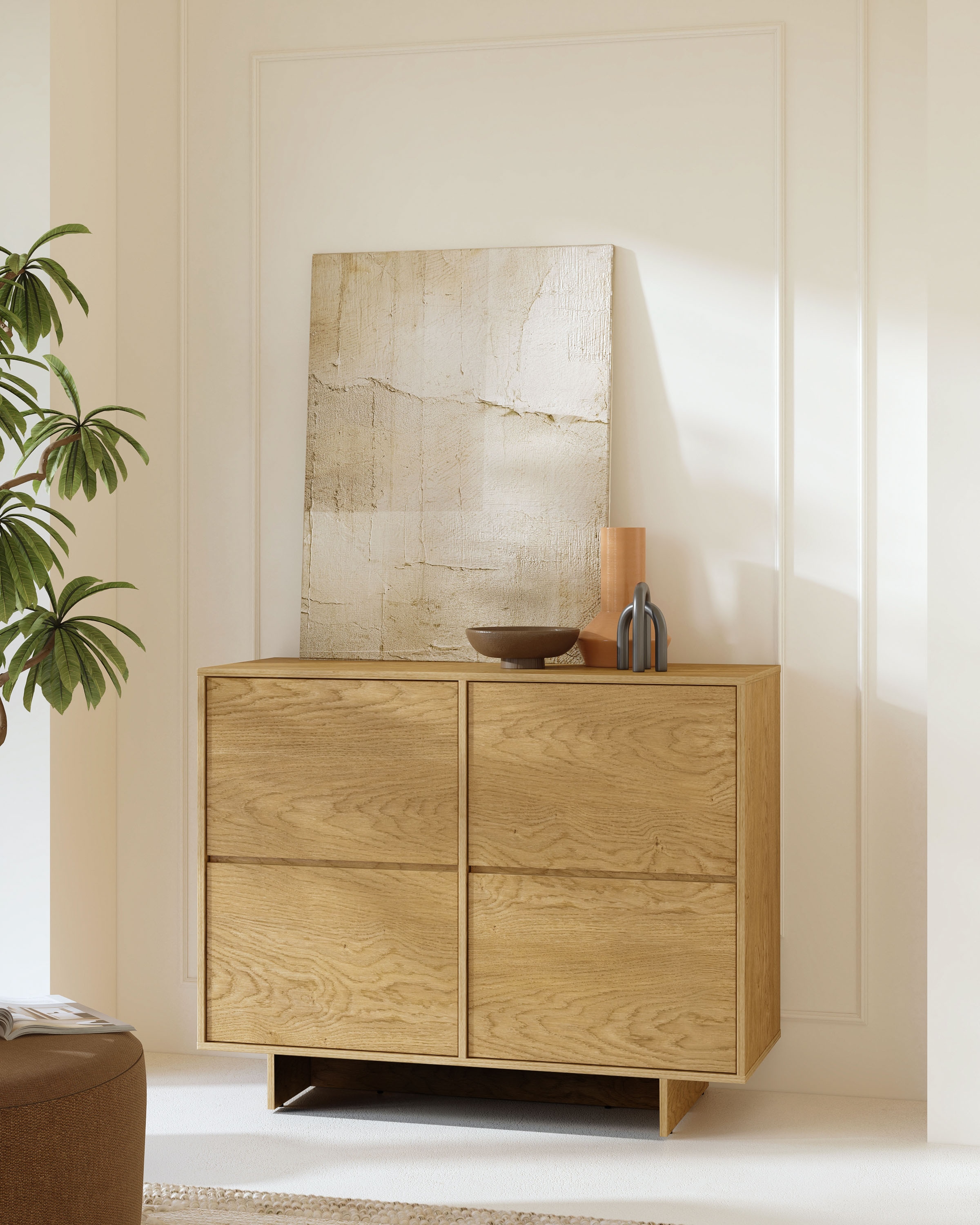 Image of GOODproduct Sideboard "Tatami, Stilvolle, moderne grifflose Kommode 2 Türen, Breite 111cm" Anrichte mit viel Stauraum, Böden verstellbar, push-to-open-Funktion