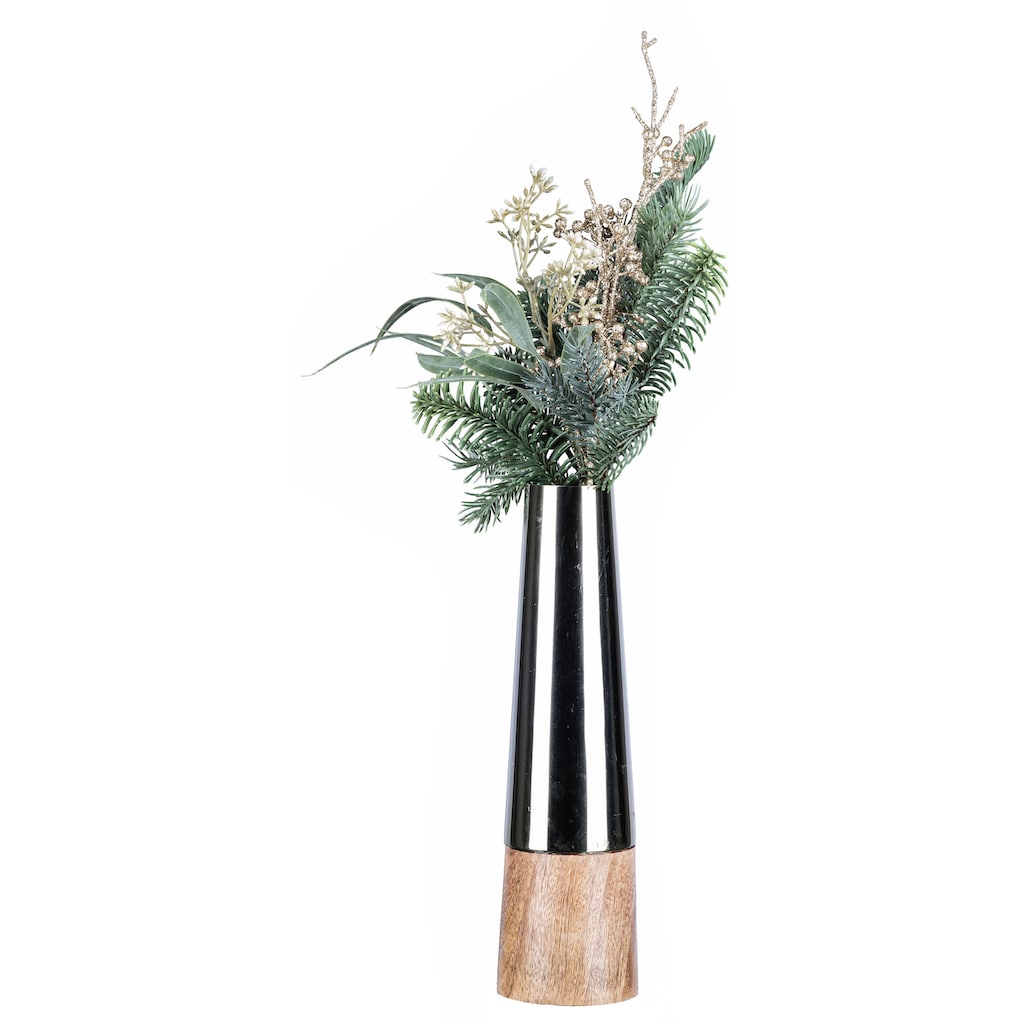 Creativ deco Dekovase »Weihnachtsdeko«, (Set, 2 St., 1 Vase, 1 Bouquet)