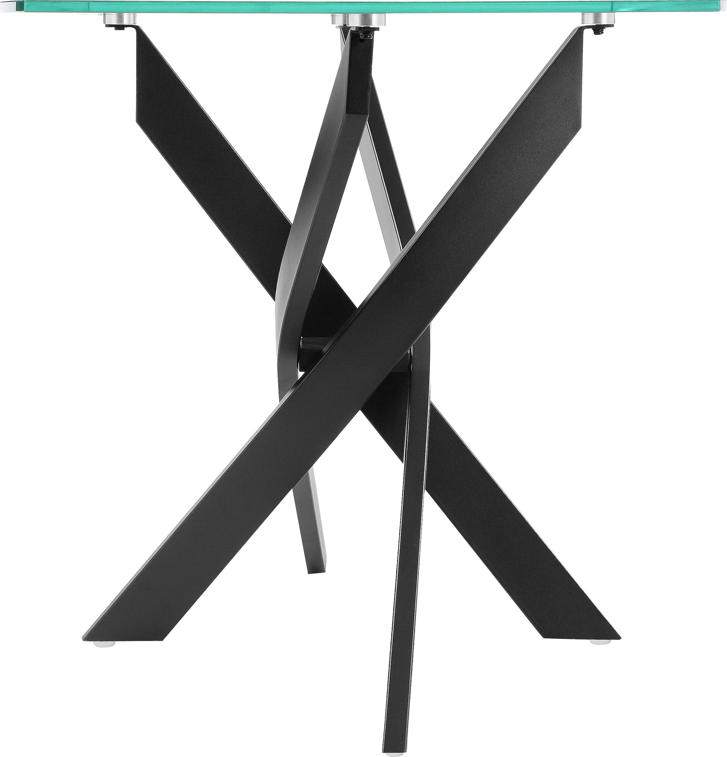 INOSIGN Esstisch »Kairi, TOPSELLER!«, Glastischplatte, pulverbeschichtetem Metallgestell, zwei Tischbreiten