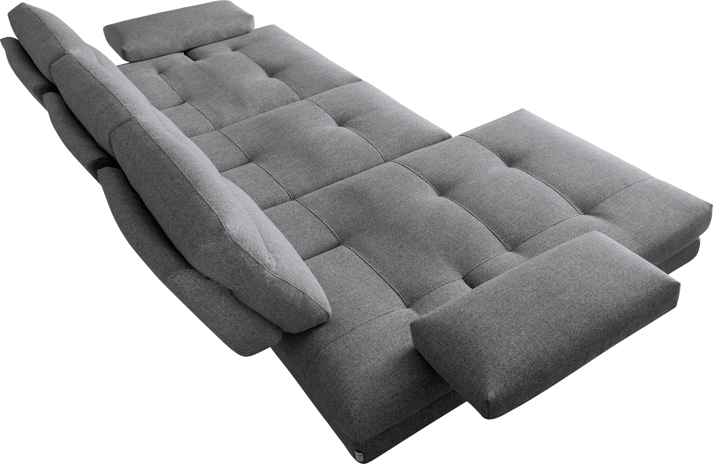 CALIA ITALIA Ecksofa »Toby Wing, B/T: 288/153 cm, Designsofa mit hohem Sitzkomfort, L-Form« inklusive Sitztiefenverstellung, Füsse in chrom glänzend