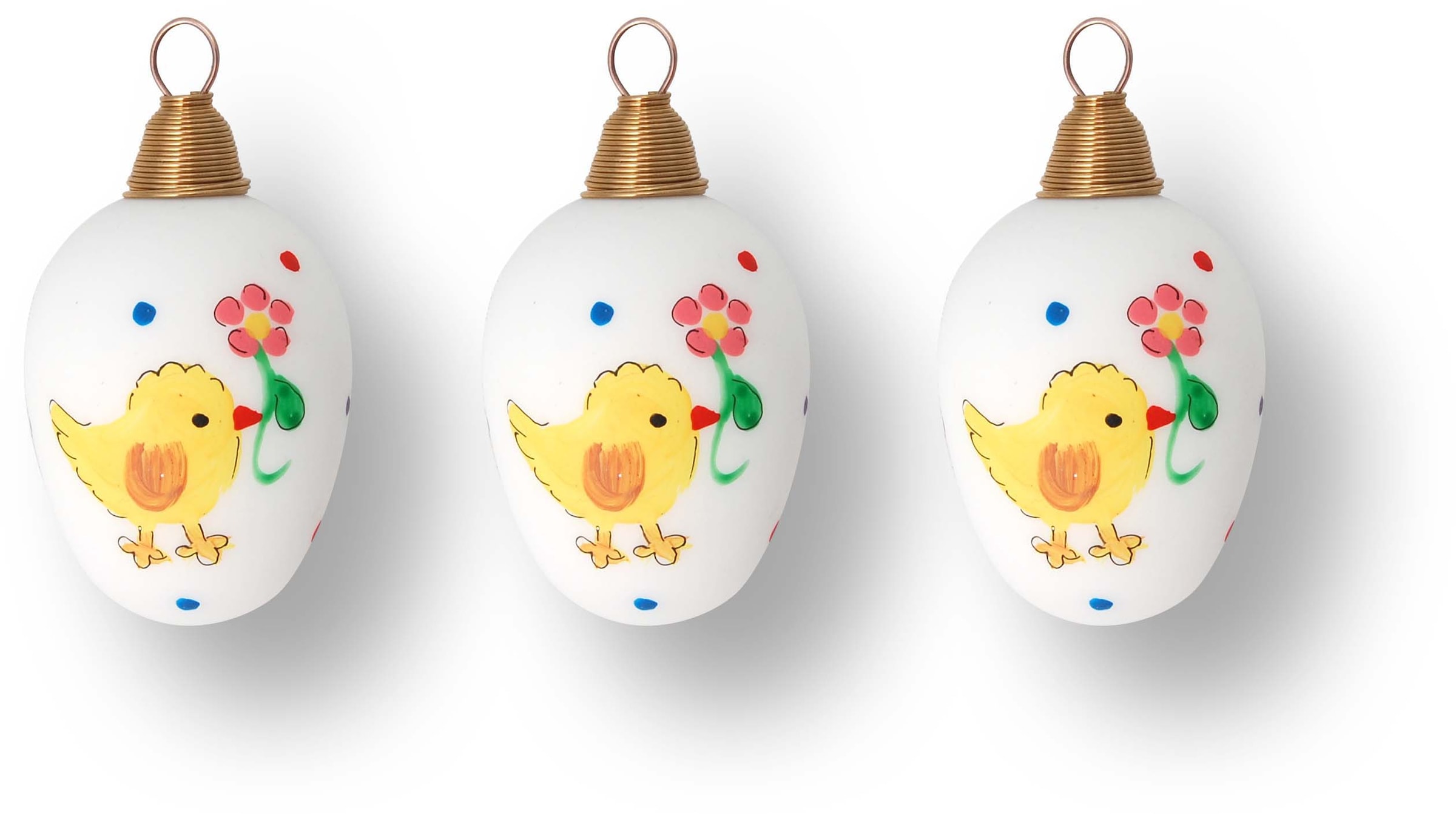Krebs Glas Lauscha Osterei »Küken mit Blume, Osterdekoration, Frühling« Mundgeblasenes und handbemaltes Glas, Made in Germany