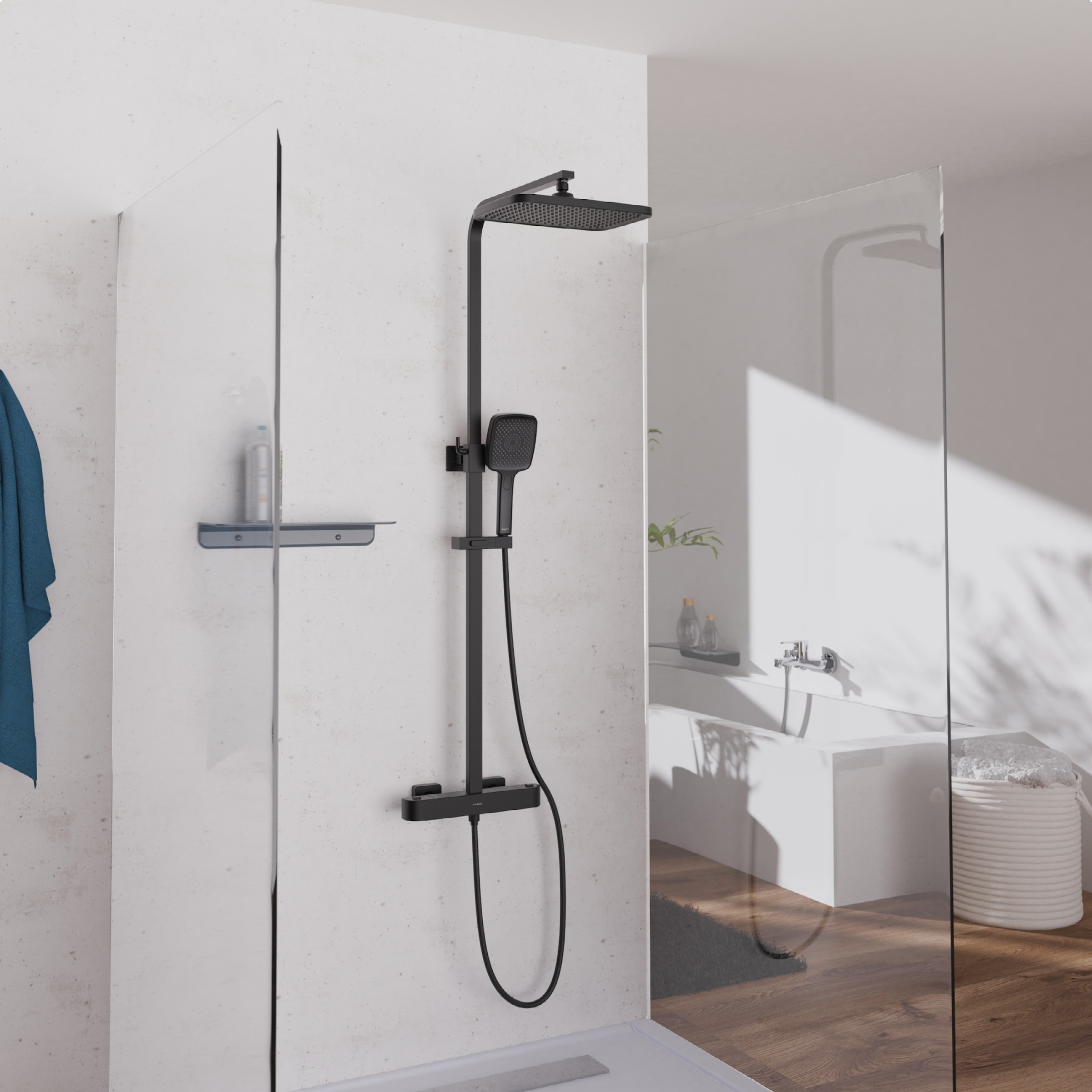 Schütte Duschsystem »GRAN CANARIA« Komplett-Set,  Regendusche 30x20 cm, Umsteller, Antikalk, 3 Strahlarten, Thermostat