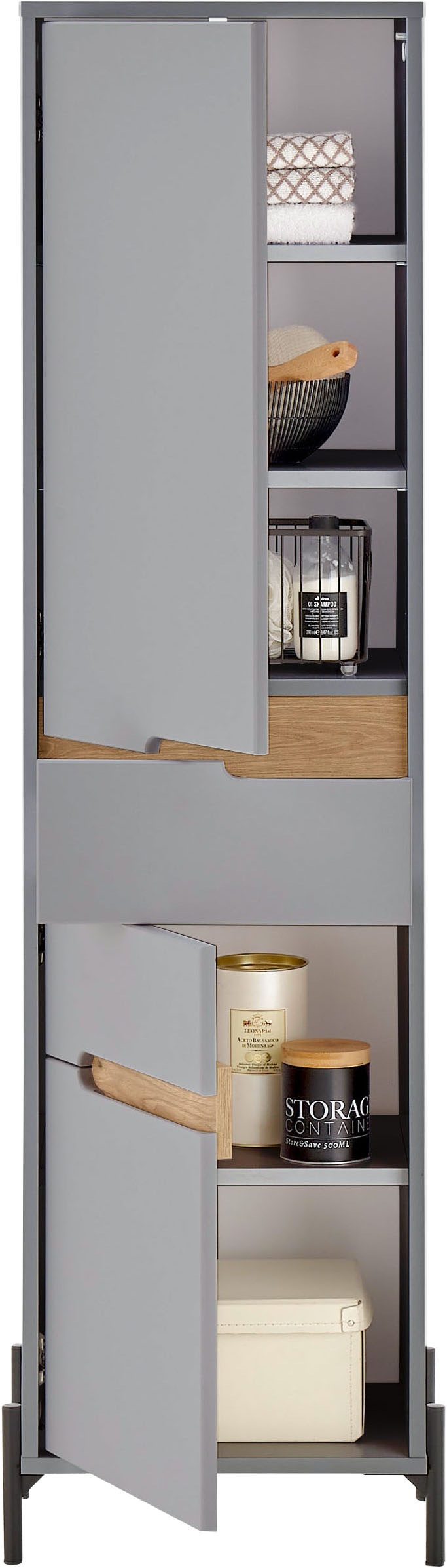 BASIC by Balculina Armoire haute »Avanto 40x155x35 cm« 1 cuis tlg. largeur 40 cm, fermeture douce pour portes, FSC-Mix 70%