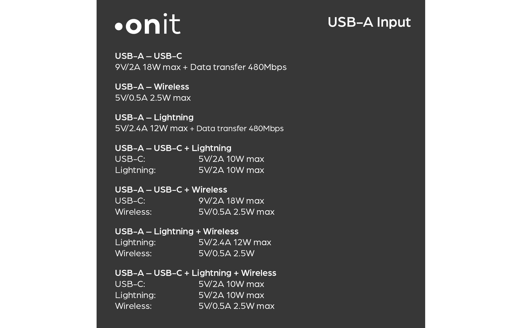 onit Câble USB »2.0-Kabel USB A/USB C - Lightning/USB-C/Ladepad« 120 cm